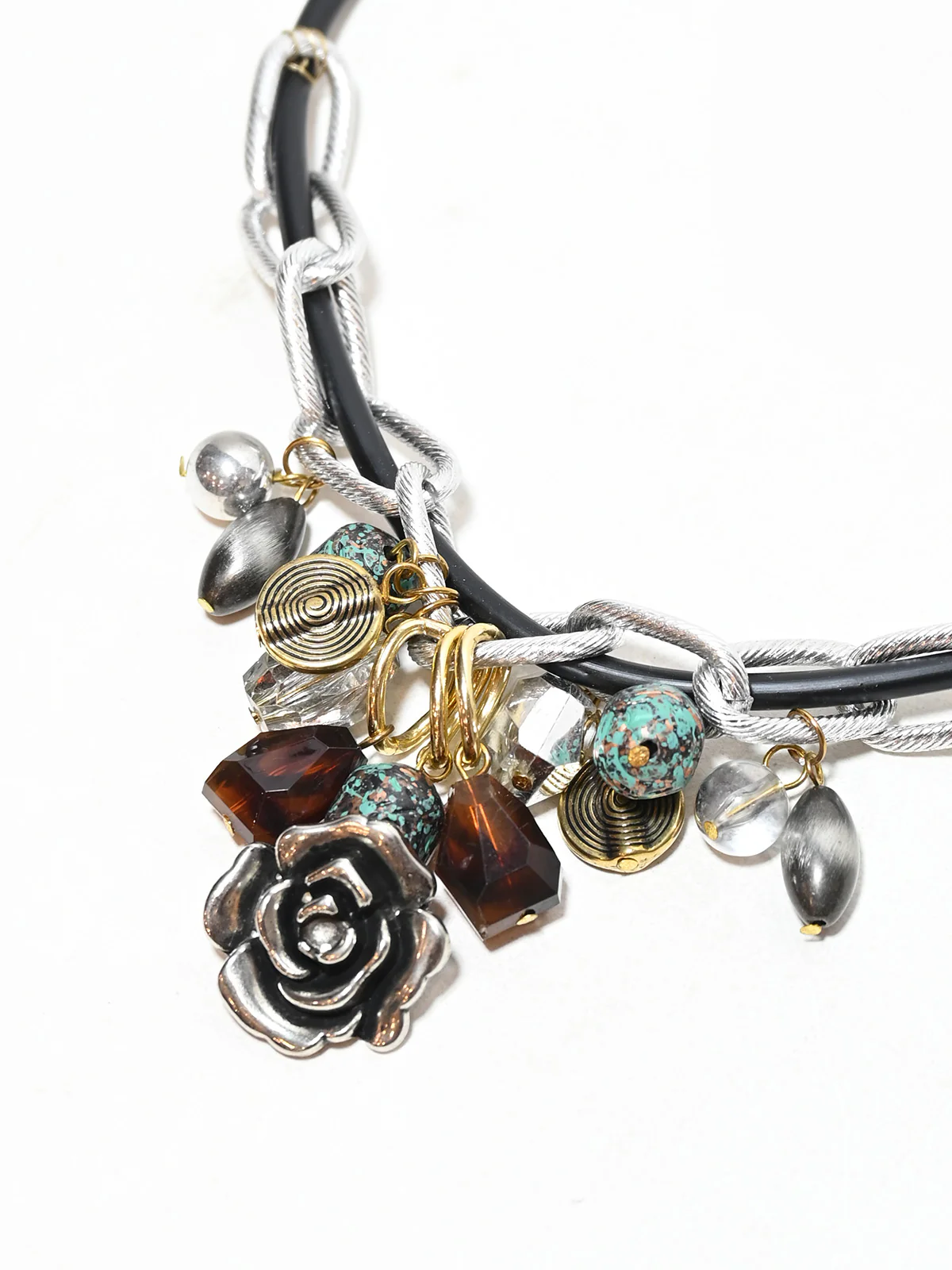 Odette Multicolor Silicon Embellished Jewellery Set For Women - Image 5