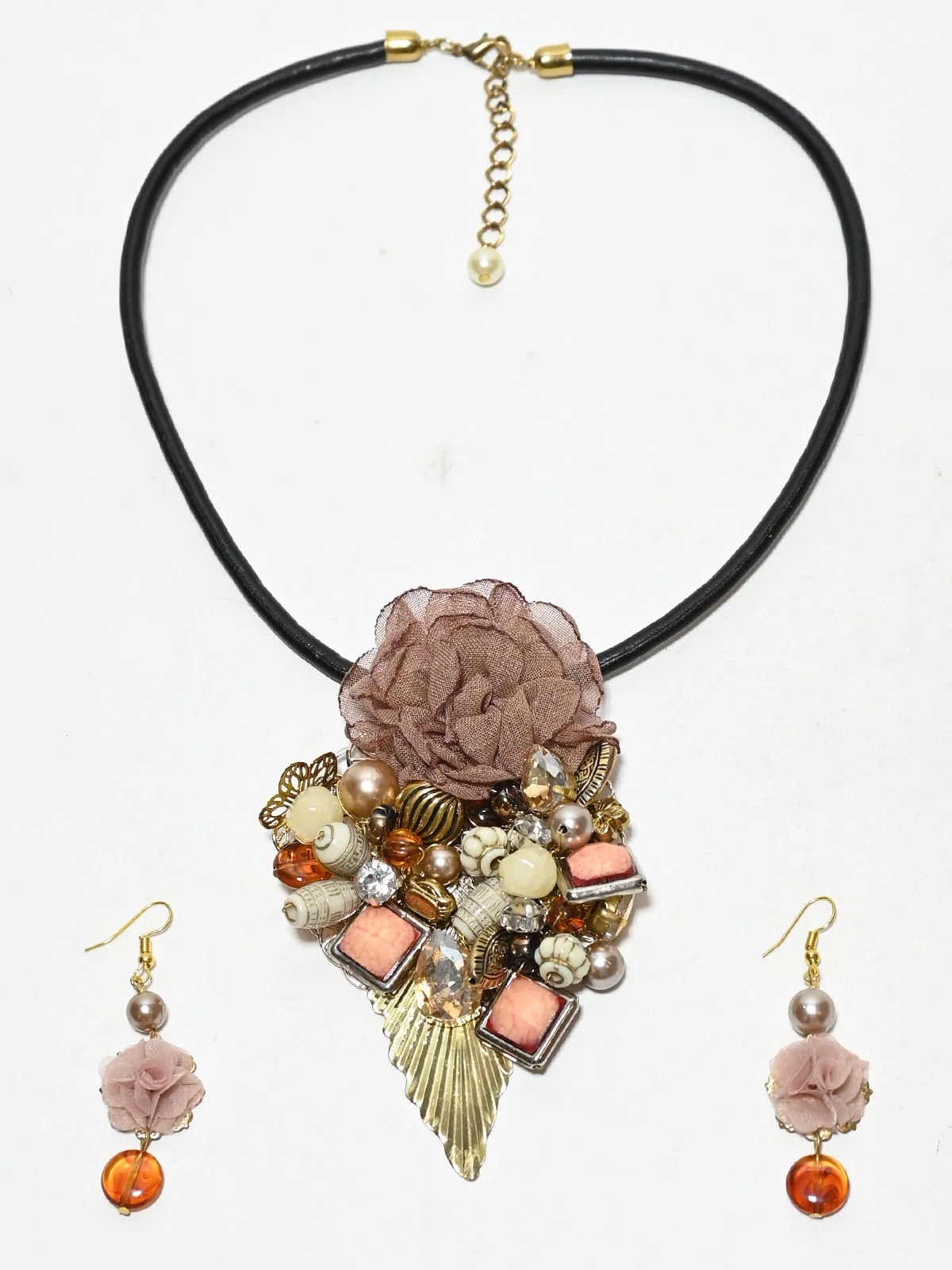 Odette Multicolor Silicon Pearl And Stone Jewellery Set For Women - Image 2