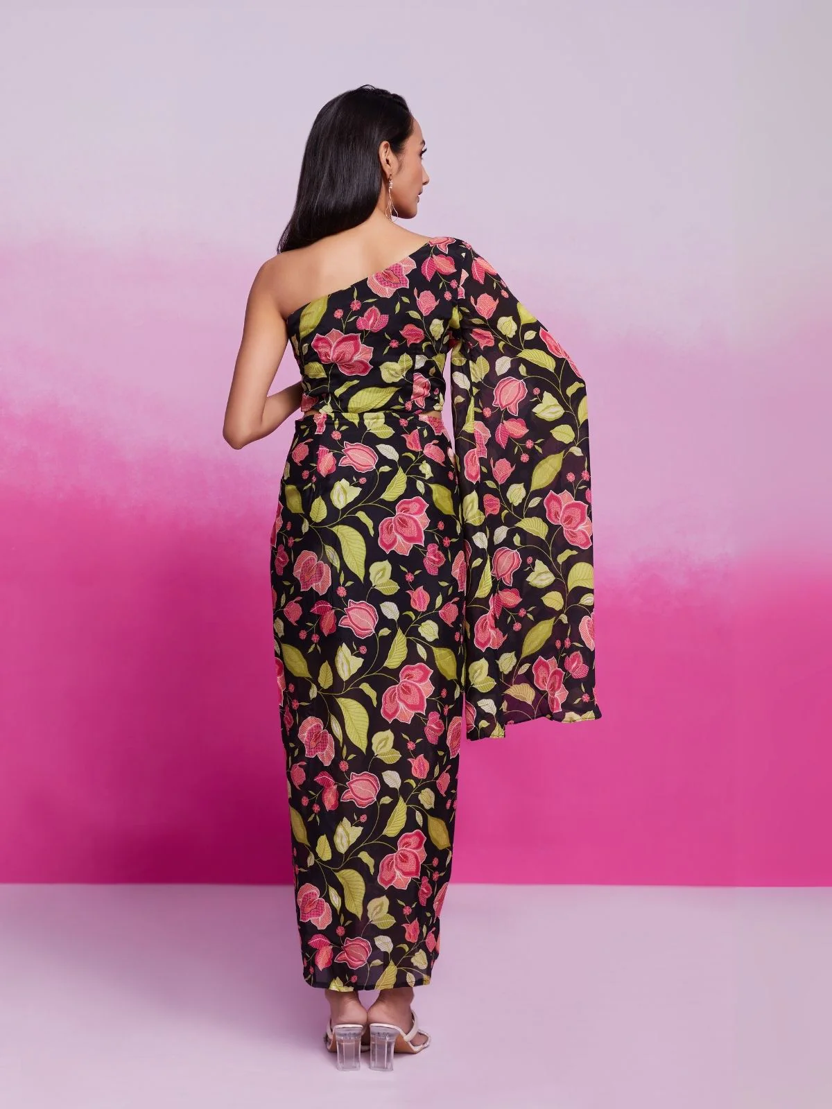 Odette Multicolor Silk Blend Printed Jumpsuit For Women - Image 5