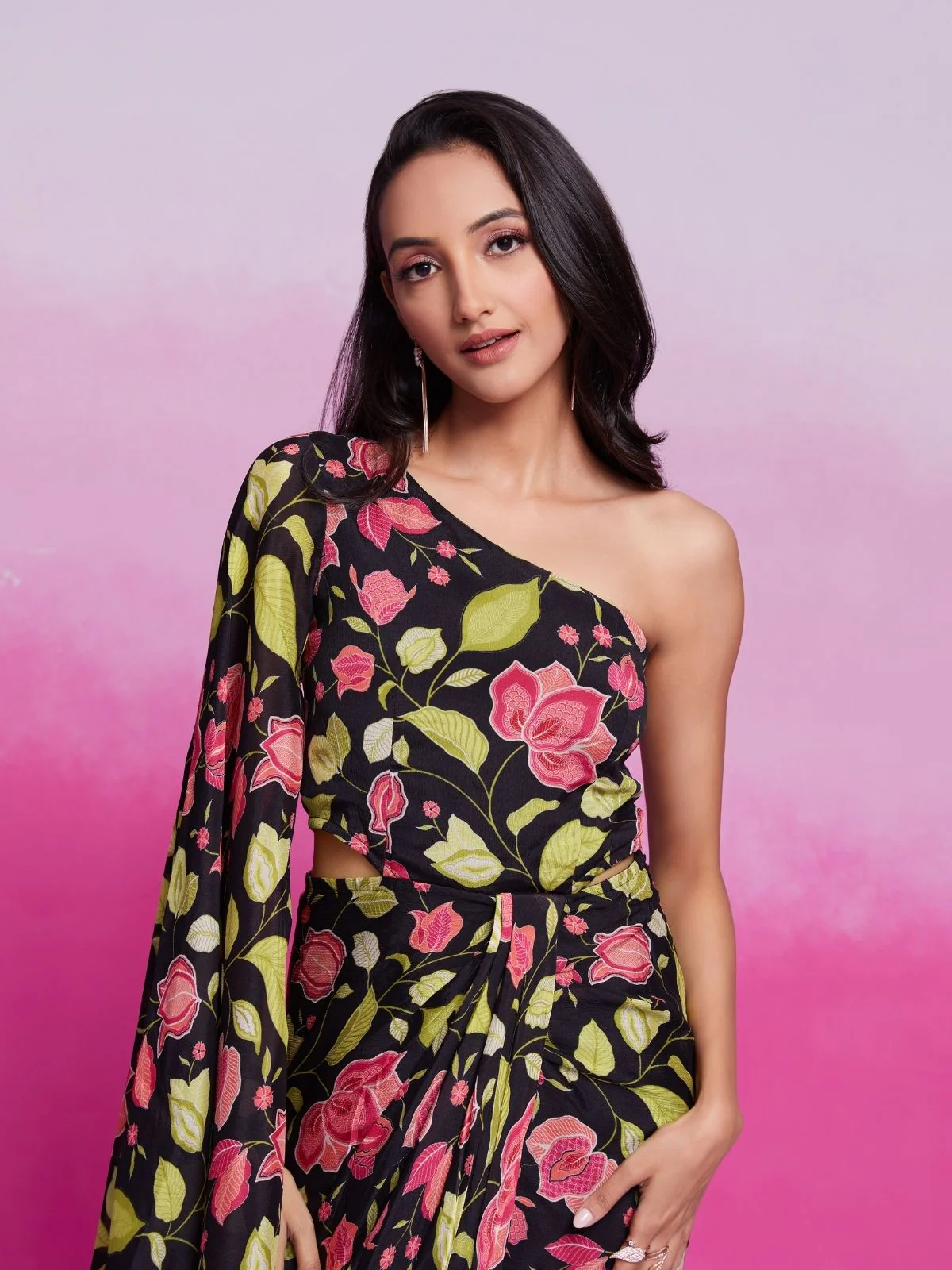 Odette Multicolor Silk Blend Printed Jumpsuit For Women - Image 6
