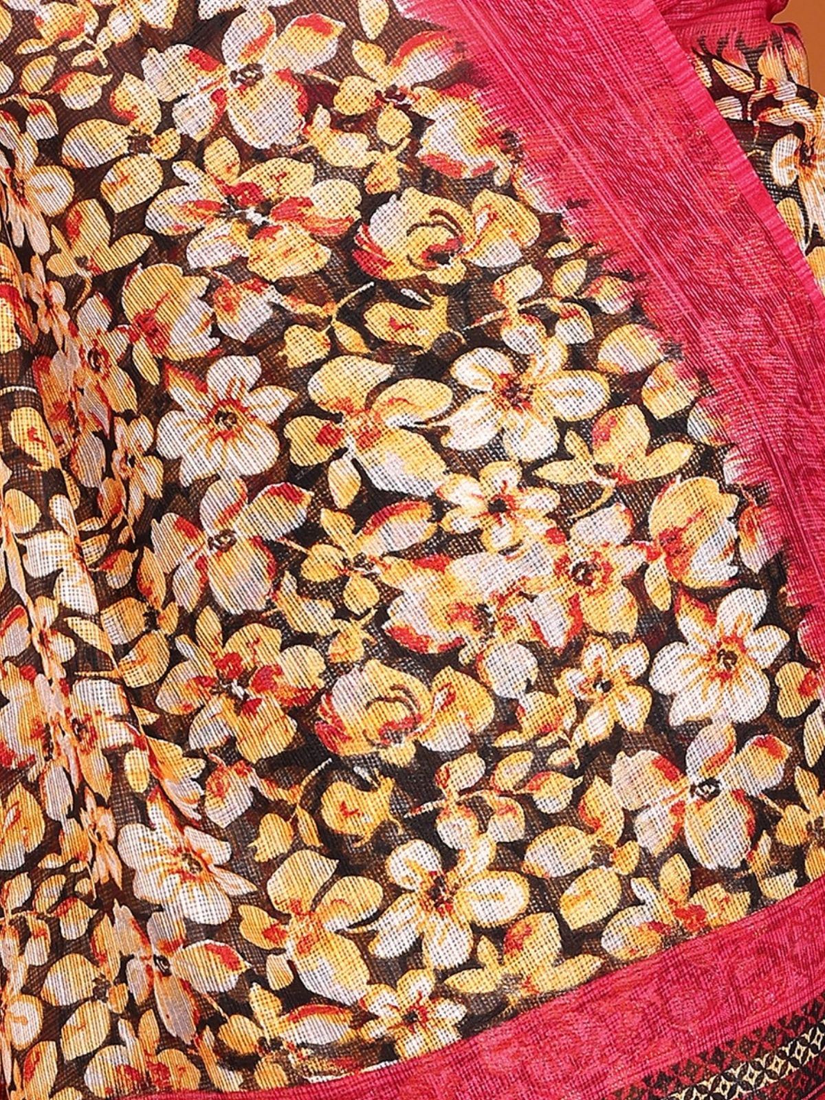 Odette Multicolor Silk Blend Printed Saree For Women - Image 5