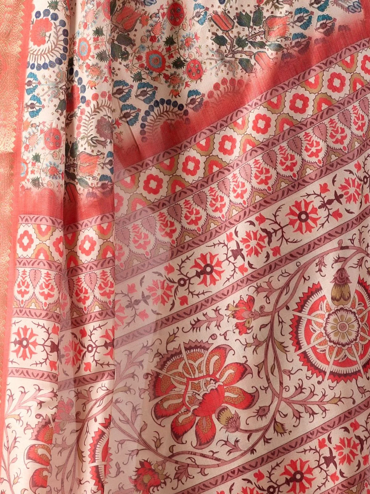 Odette Multicolor Silk Blend Printed Saree For Women - Image 5