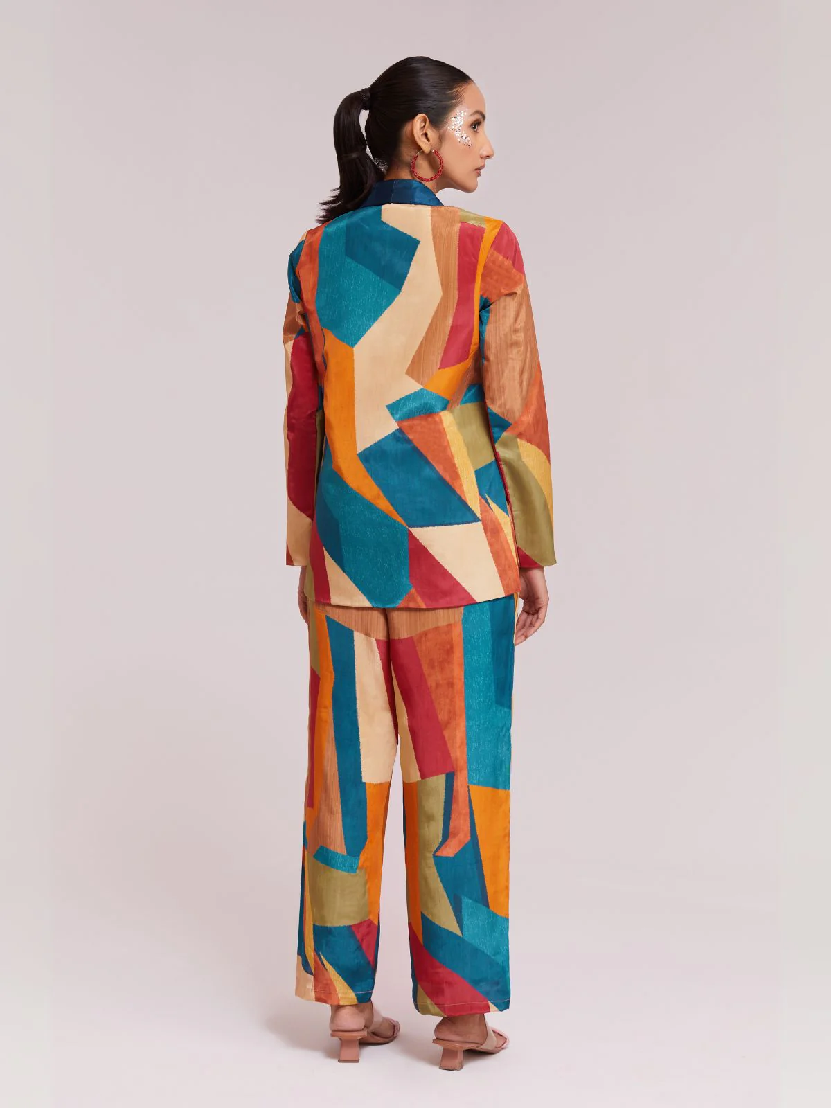 Odette Multicolor Silk Blend Printed Co-Ord Set For Women - Image 5