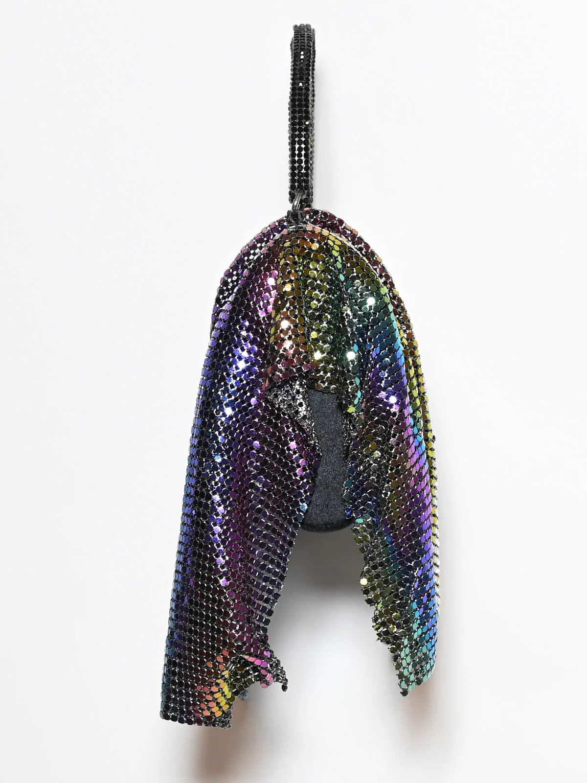 Odette Multicolor Suede Sequence Embellished Clutch For Women - Image 3