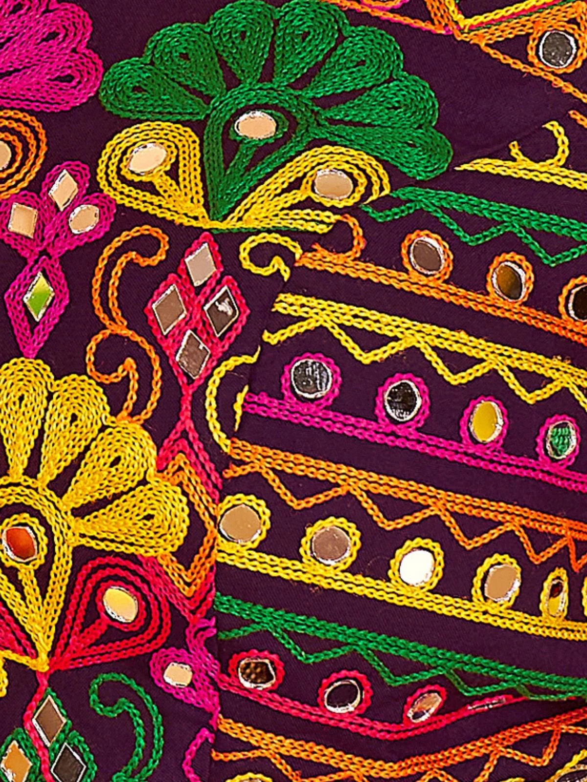 Odette Multicolor Viscose Cotton Embroidered Semi-Stitched lehenga With Stunning Tassels And Embroidered Waist Belt For Women - Image 7
