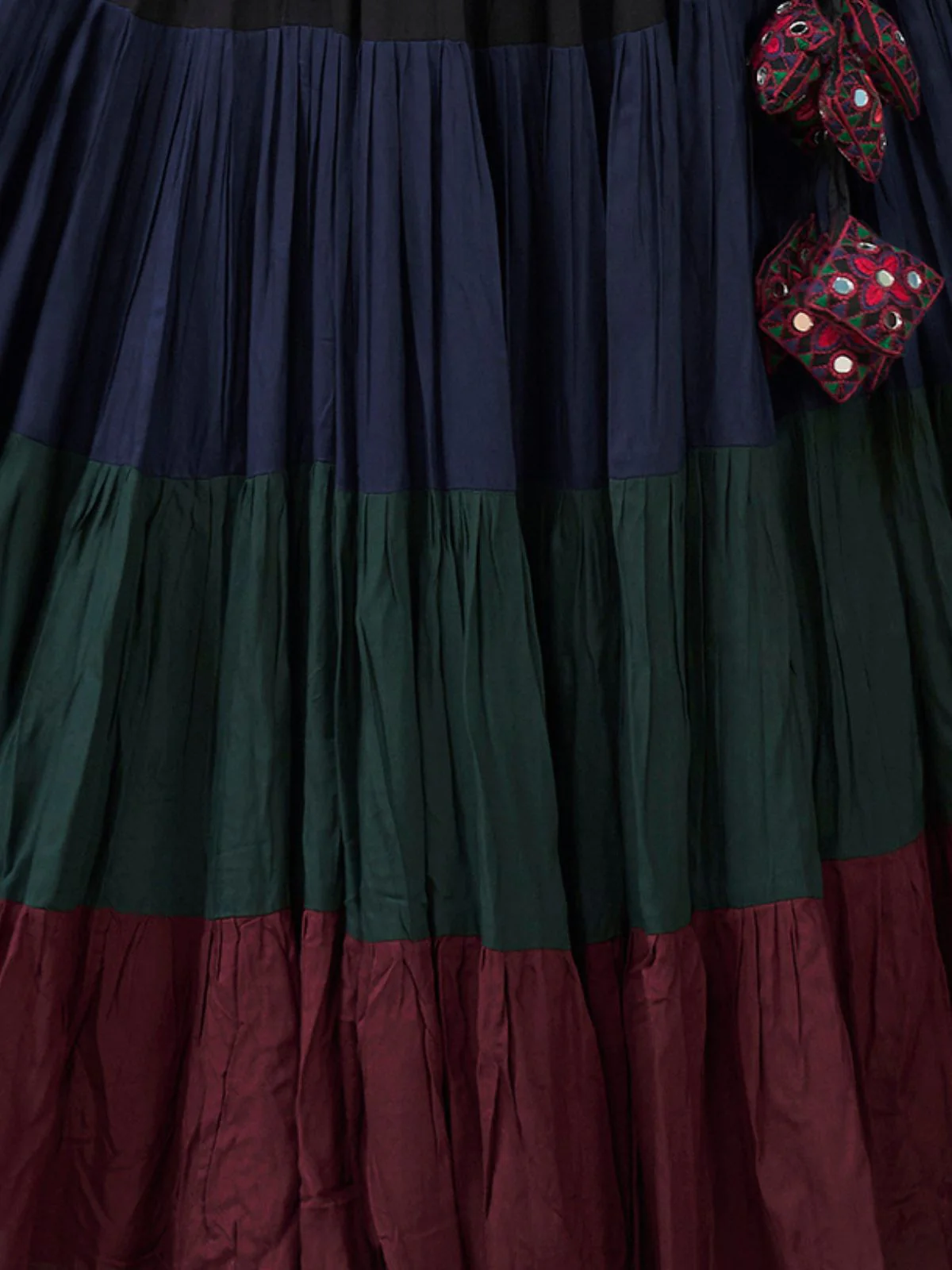 Odette Multicolor Viscose Rayon Embroidered Stitched Lehenga Set For Women - Image 6