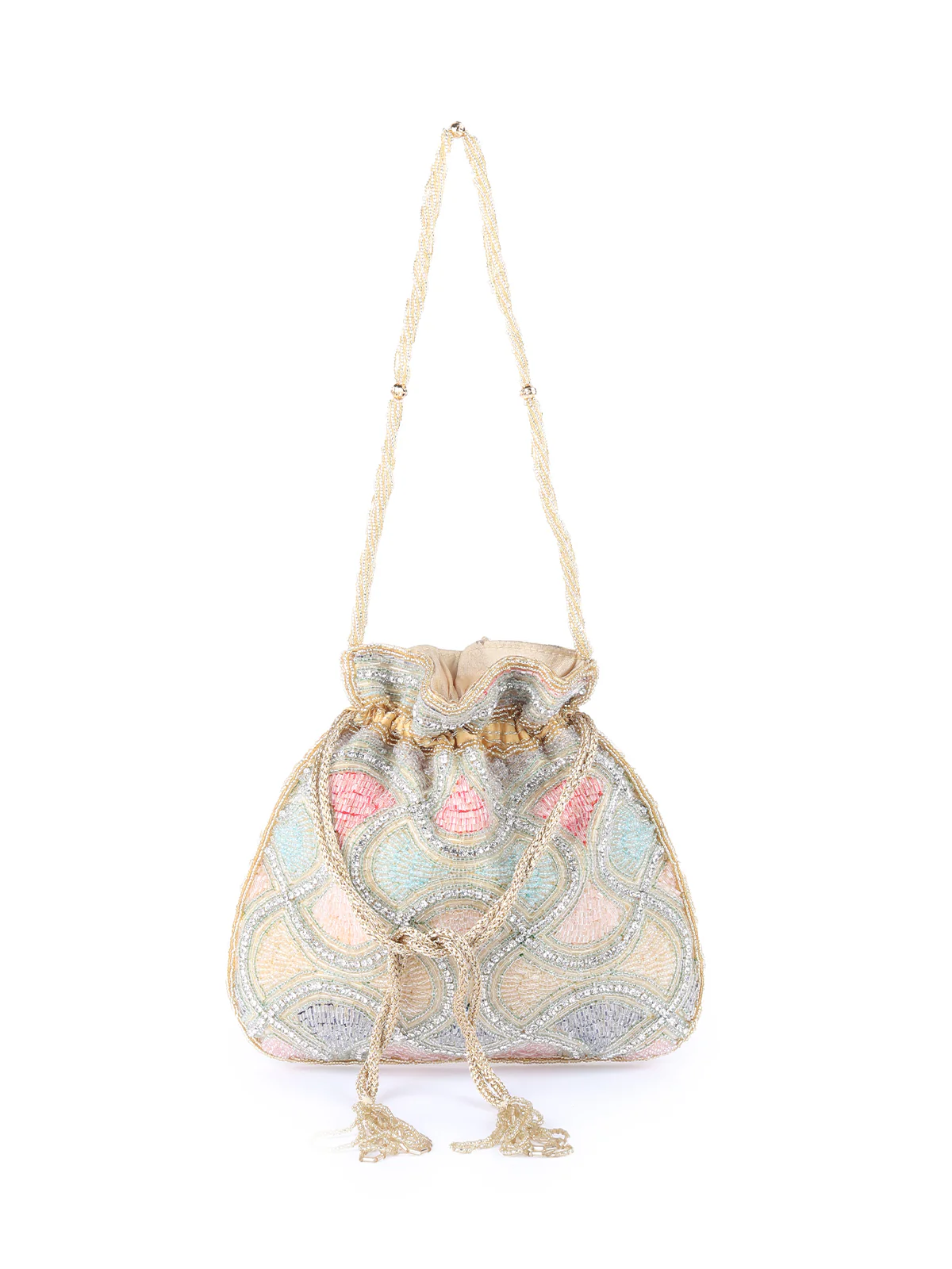 Odette Multicolor Cutdana Embroidered Batuwa Bag For Women - Image 3