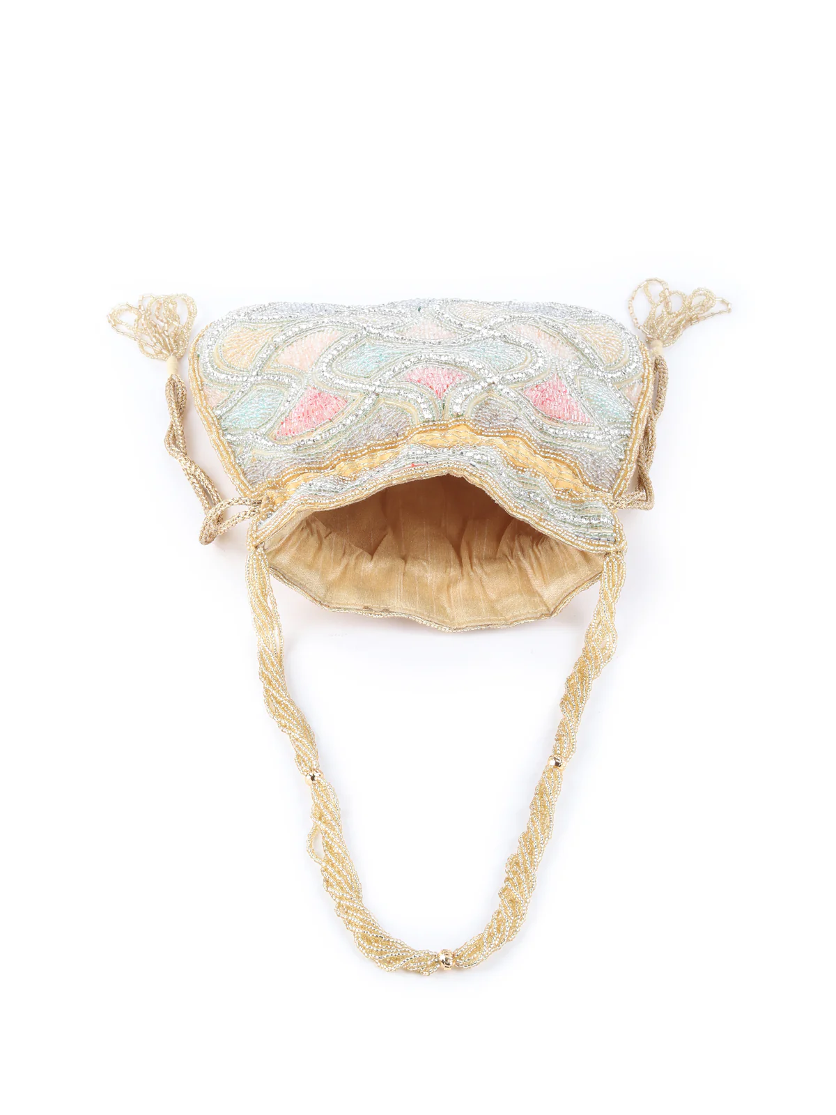Odette Multicolor Cutdana Embroidered Batuwa Bag For Women - Image 6