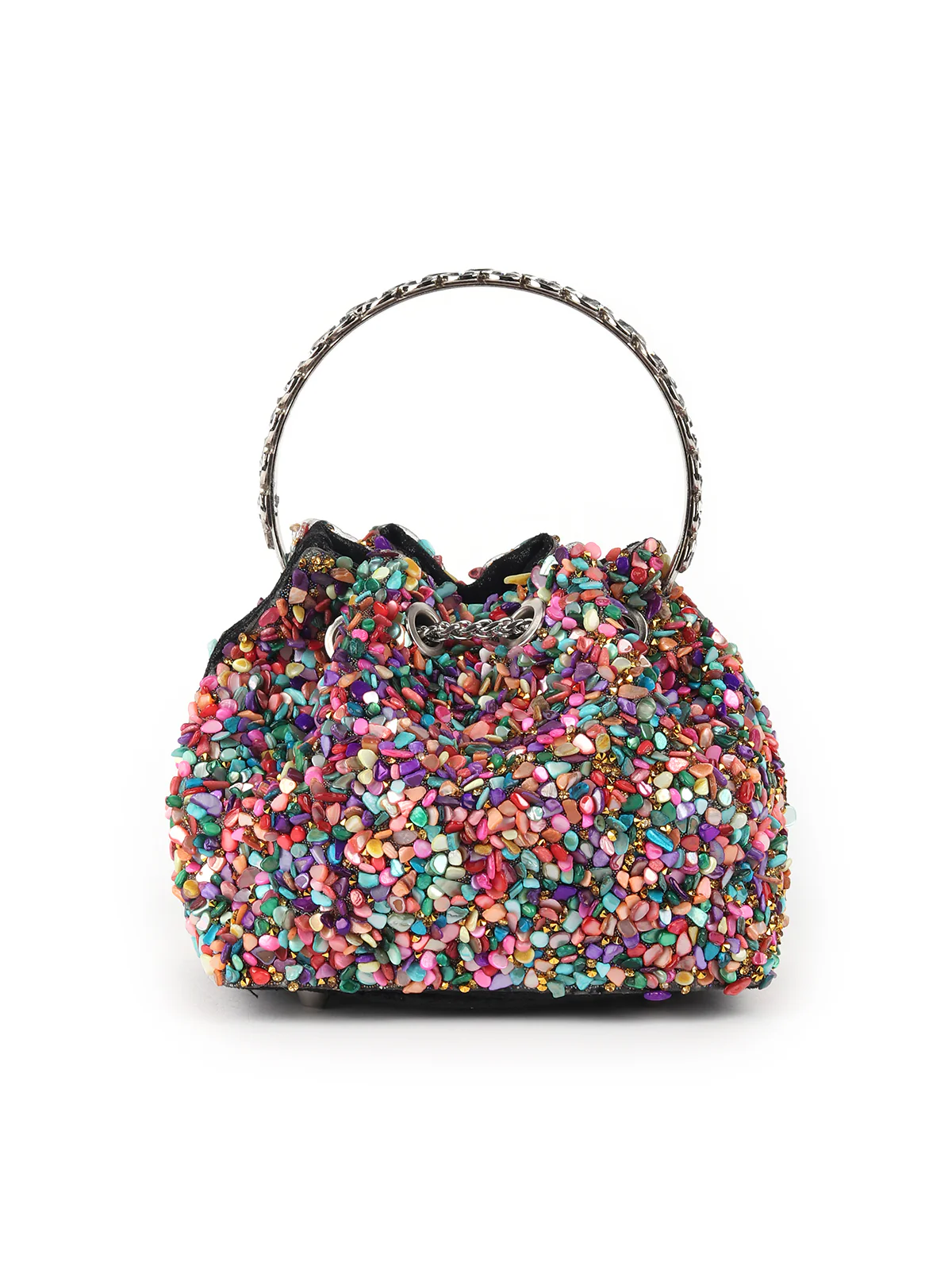 Odette Multicolor Embellished Batuwa Bag For Women - Image 5