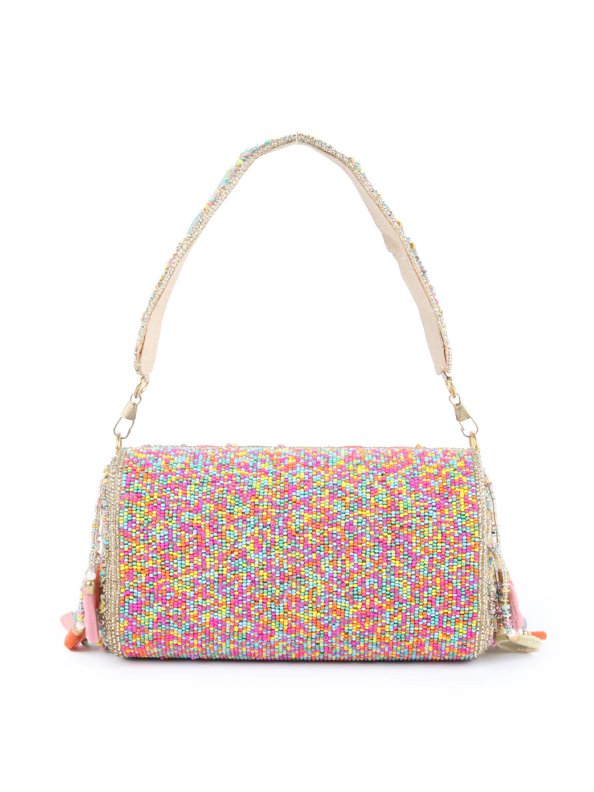 Odette Multicolored Tassels Embellished Clutch For Women - Image 5