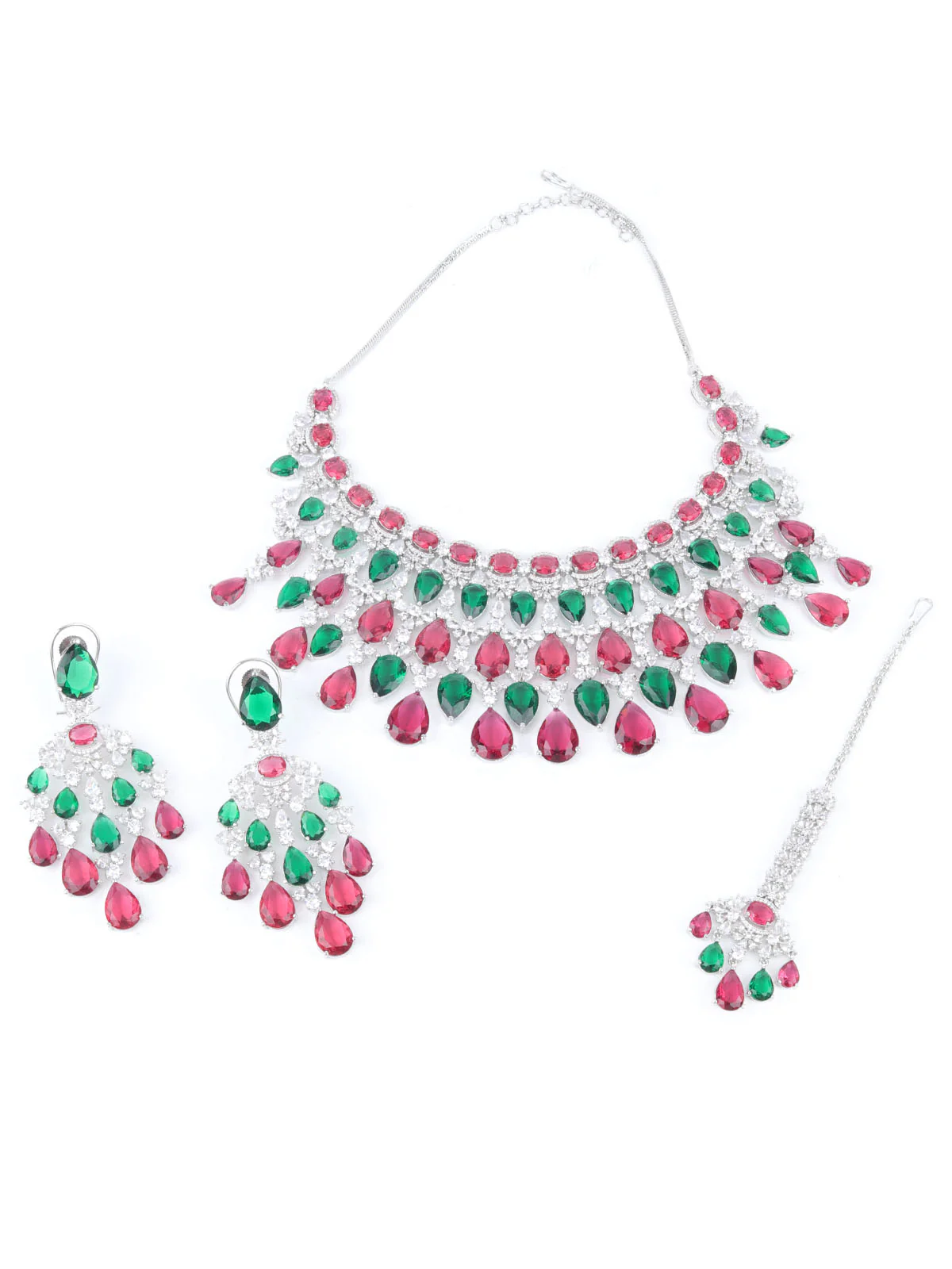 Odette Multicolour Alloy Embellished Jewellery Set For Women - Image 3