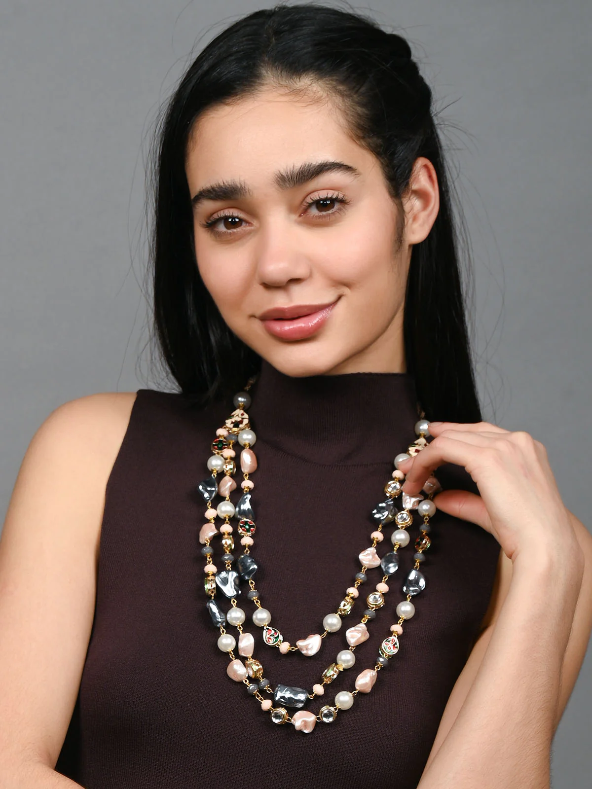 Odette Multicolour Alloy Embellished Neckpiece For Women
