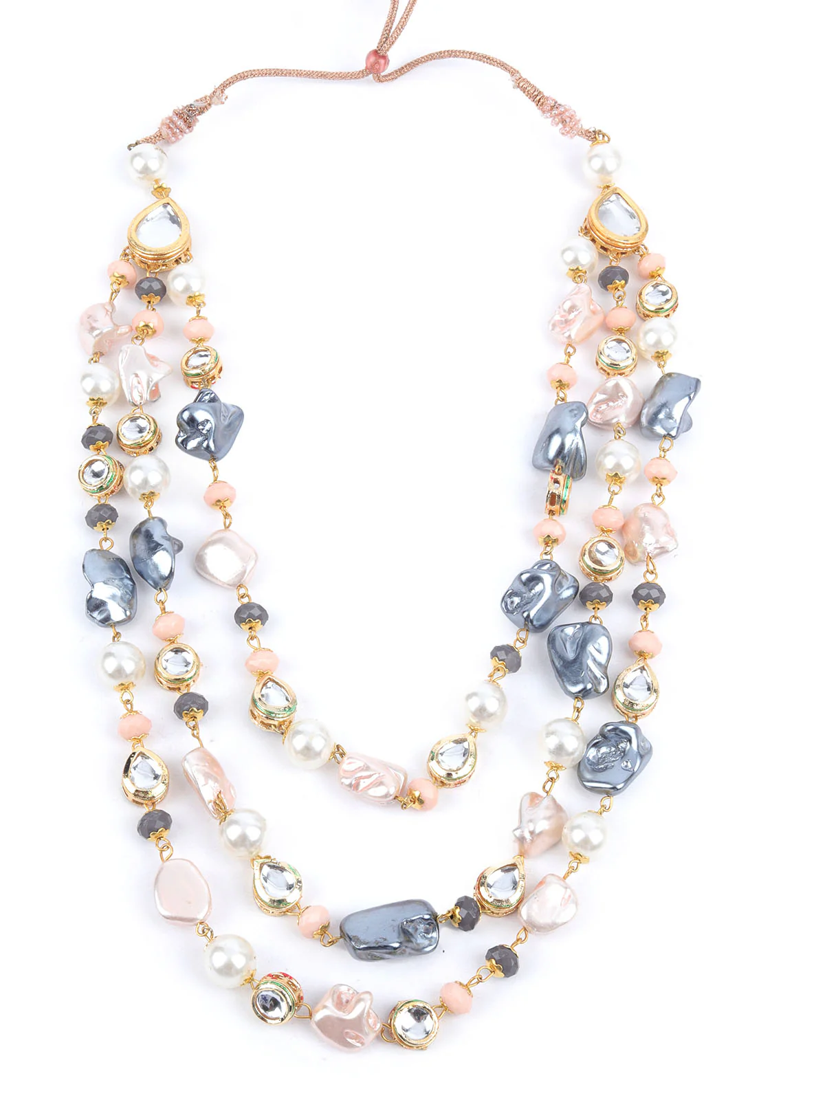 Odette Multicolour Alloy Embellished Neckpiece For Women - Image 3