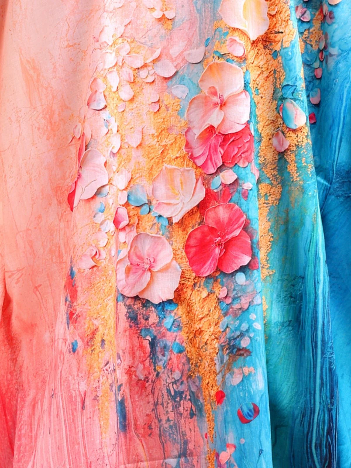 Odette Multicolour Cotton Blend Printed Kaftan For Women - Image 5