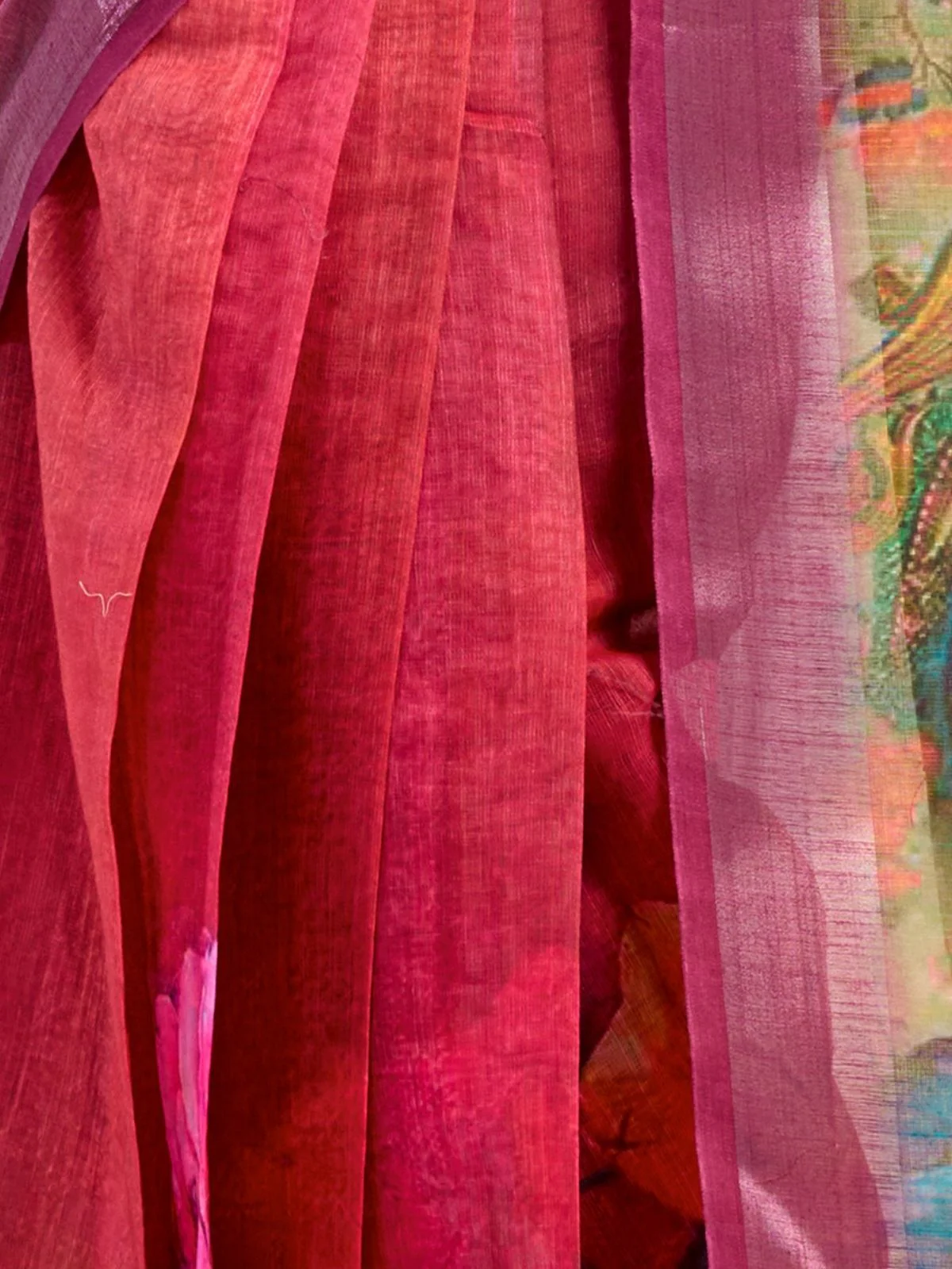 Odette Multicolour Cotton Linen Zari Work Saree For Women - Image 6