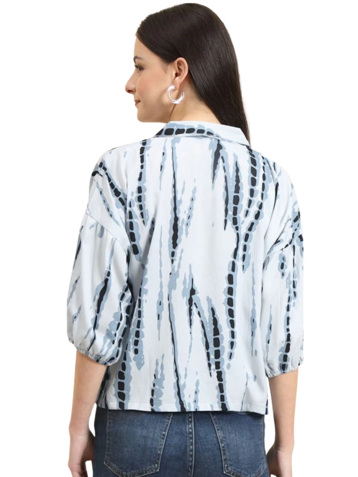 Odette Multicolour Delta Printed Shirt For Women - Image 3