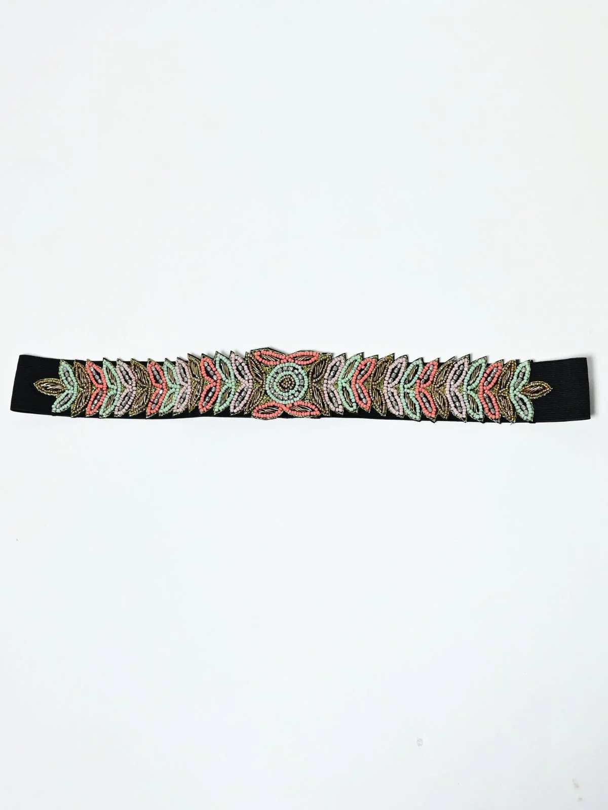 Odette Multicolour Elastic Embellished Belt For Women - Image 2