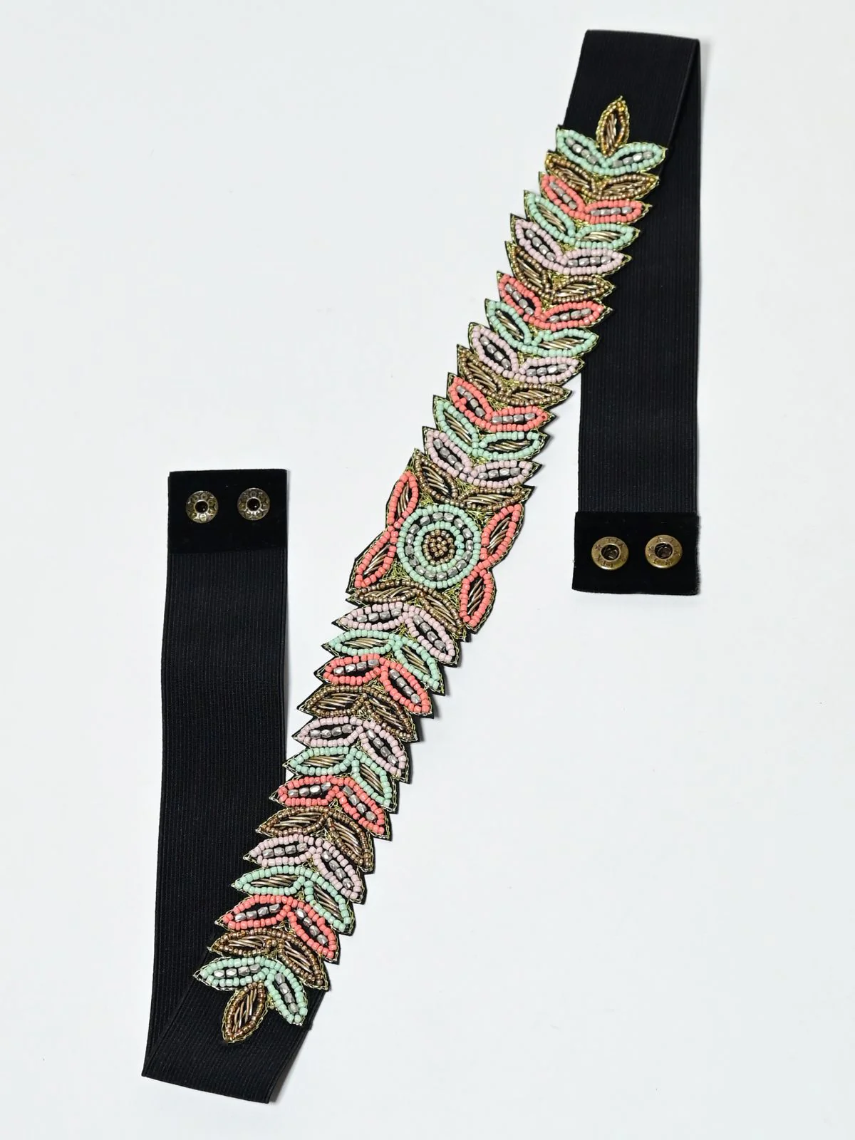 Odette Multicolour Elastic Embellished Belt For Women - Image 3