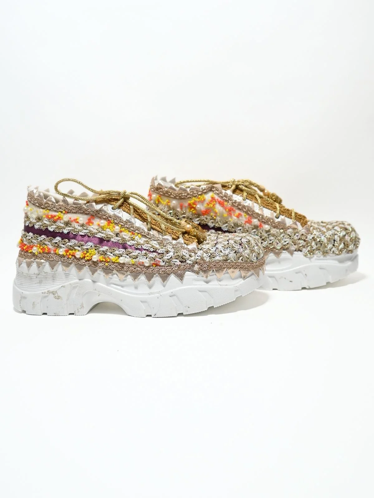 Odette Multicolour PU Embellished Shoes For Women - Image 4