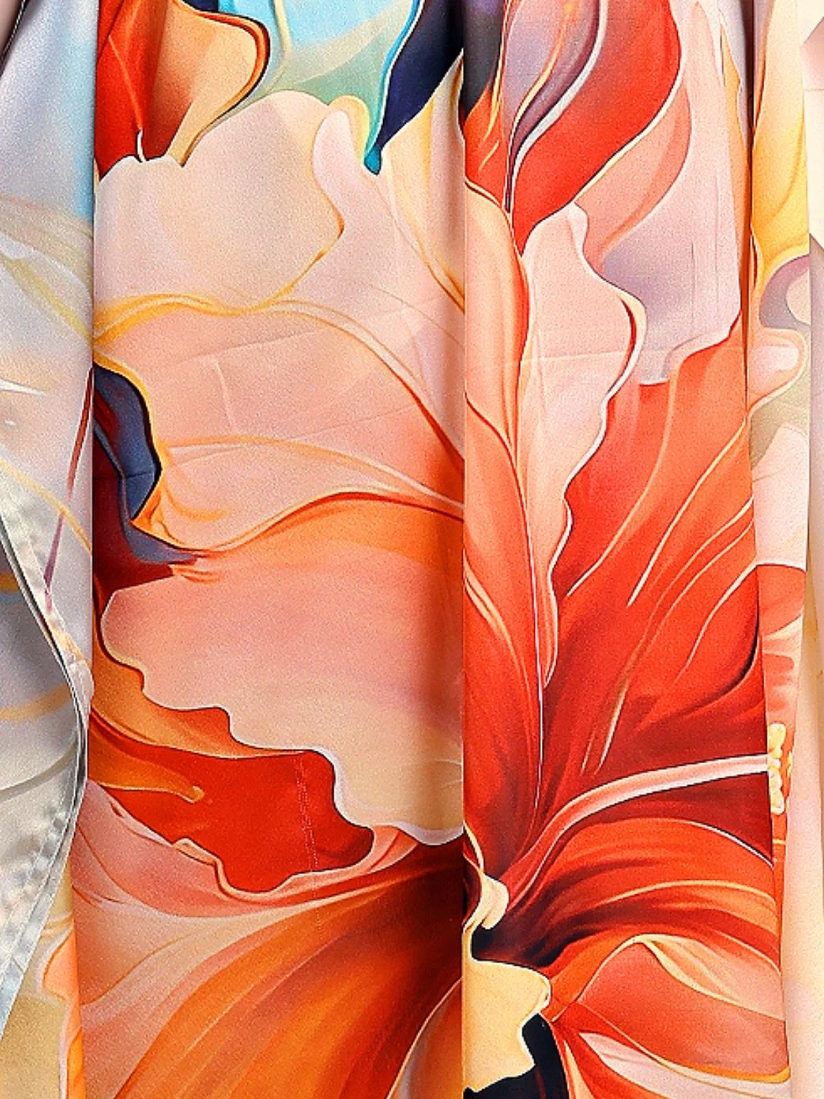 Odette Multicolor Satin Printed Kaftan For Women - Image 5