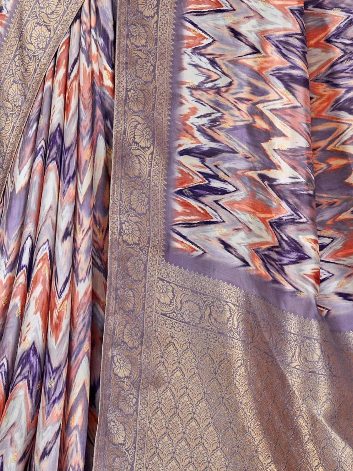 Odette Multicolour Silk Blend Woven Printed Saree For Women - Image 5