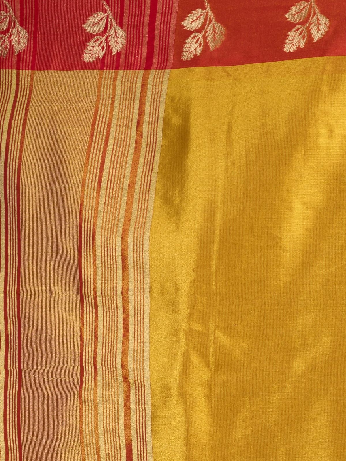 Odette Mustard Silk Blend Woven Saree For Women - Image 6
