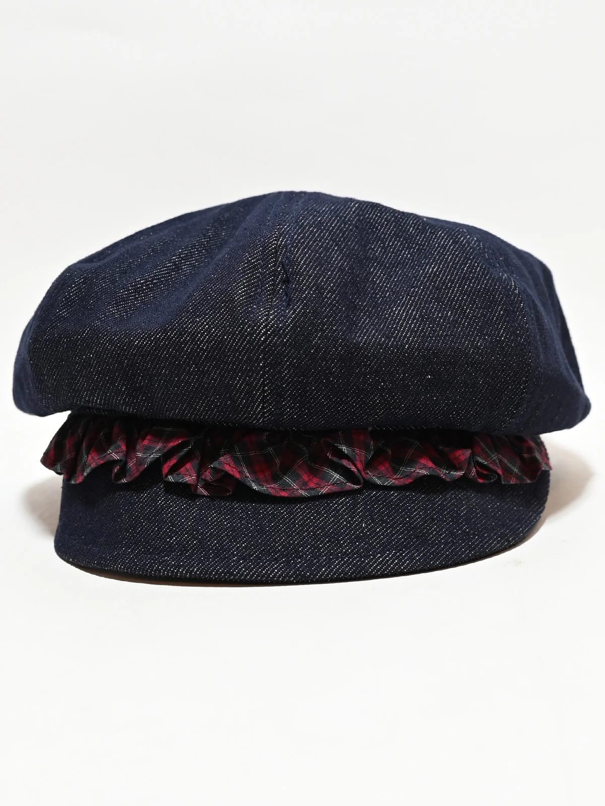 Odette Navy Blue Denim Ruffle Hat Women - Image 2
