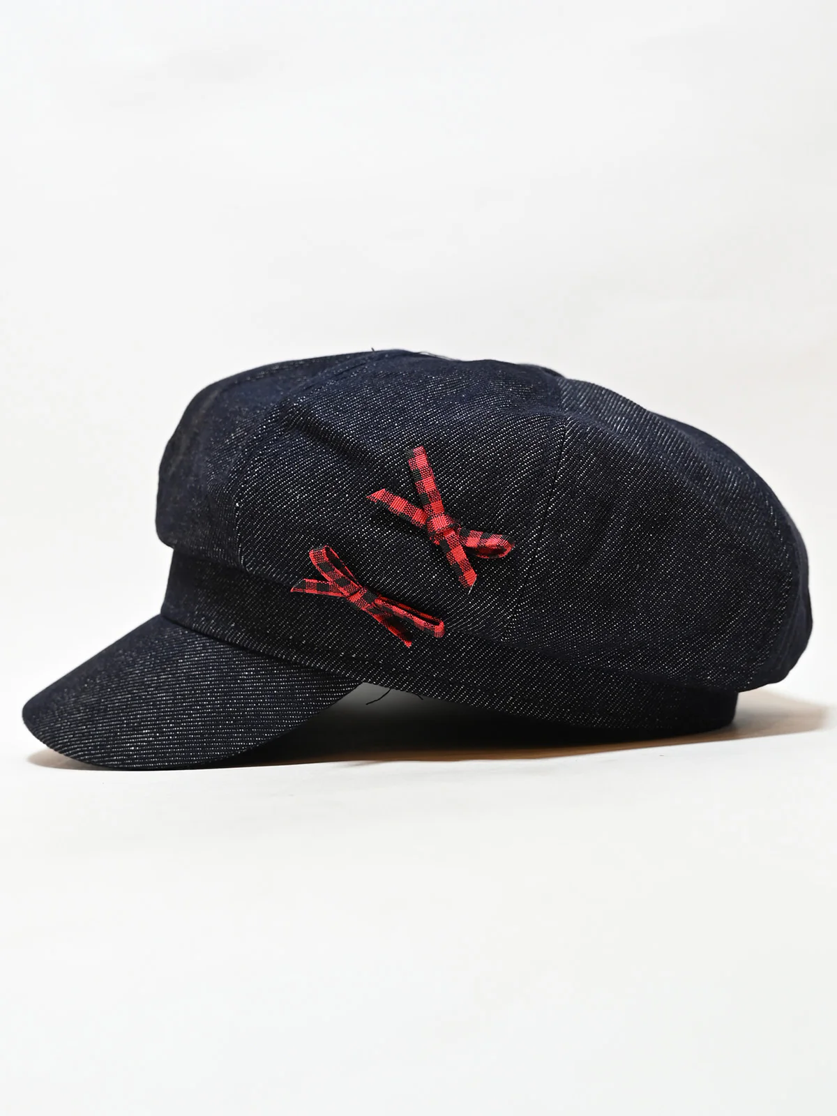 Odette Navy Blue Denim Solid Hat Women - Image 3