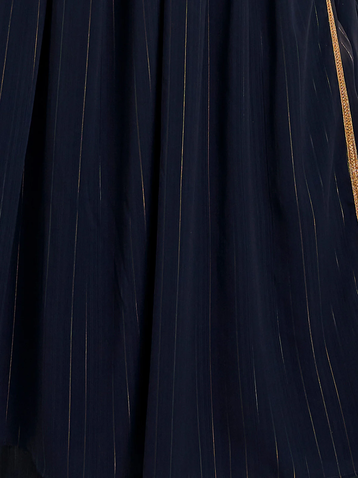Odette Women Navy Blue Embroidered Georgette Partywear Semi Stitched Gown - Image 5