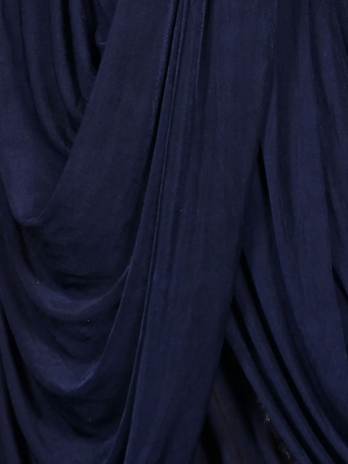 Odette Navy Blue Lycra Embellished Ready-To-Wear Saree With Stitched Blouse For Women - Image 5