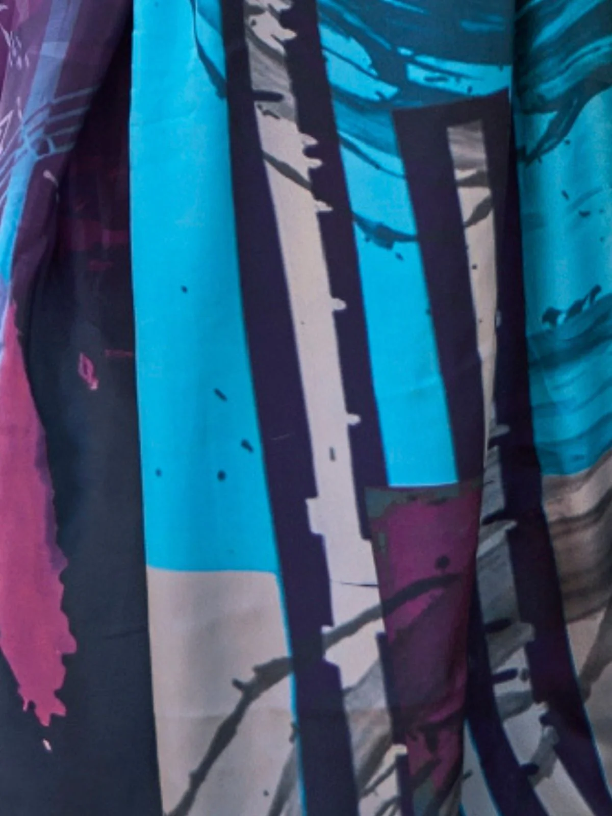 Odette Navy Blue Silk Blend Printed Saree With Unstitched Blouse For Women - Image 3