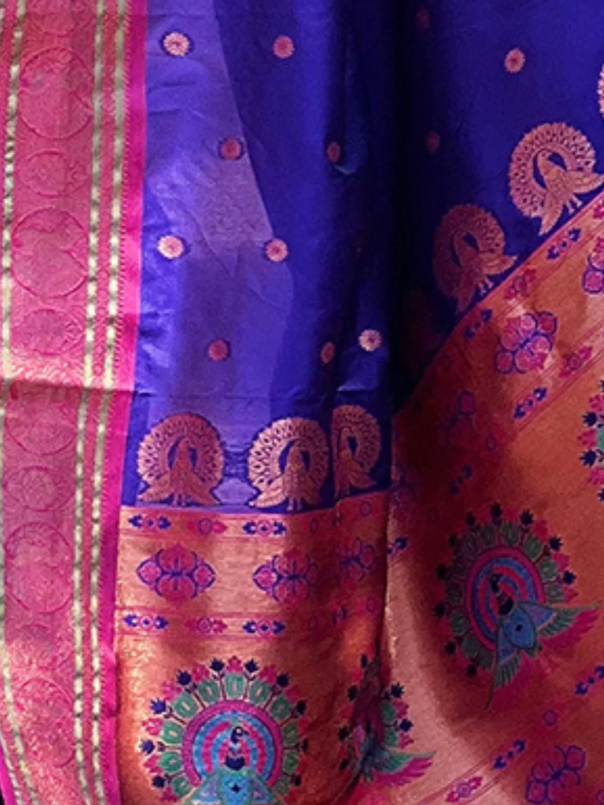 Odette Navy Blue Woven Design Silk Blend Saree With Unstitched Blouse For Women - Image 4