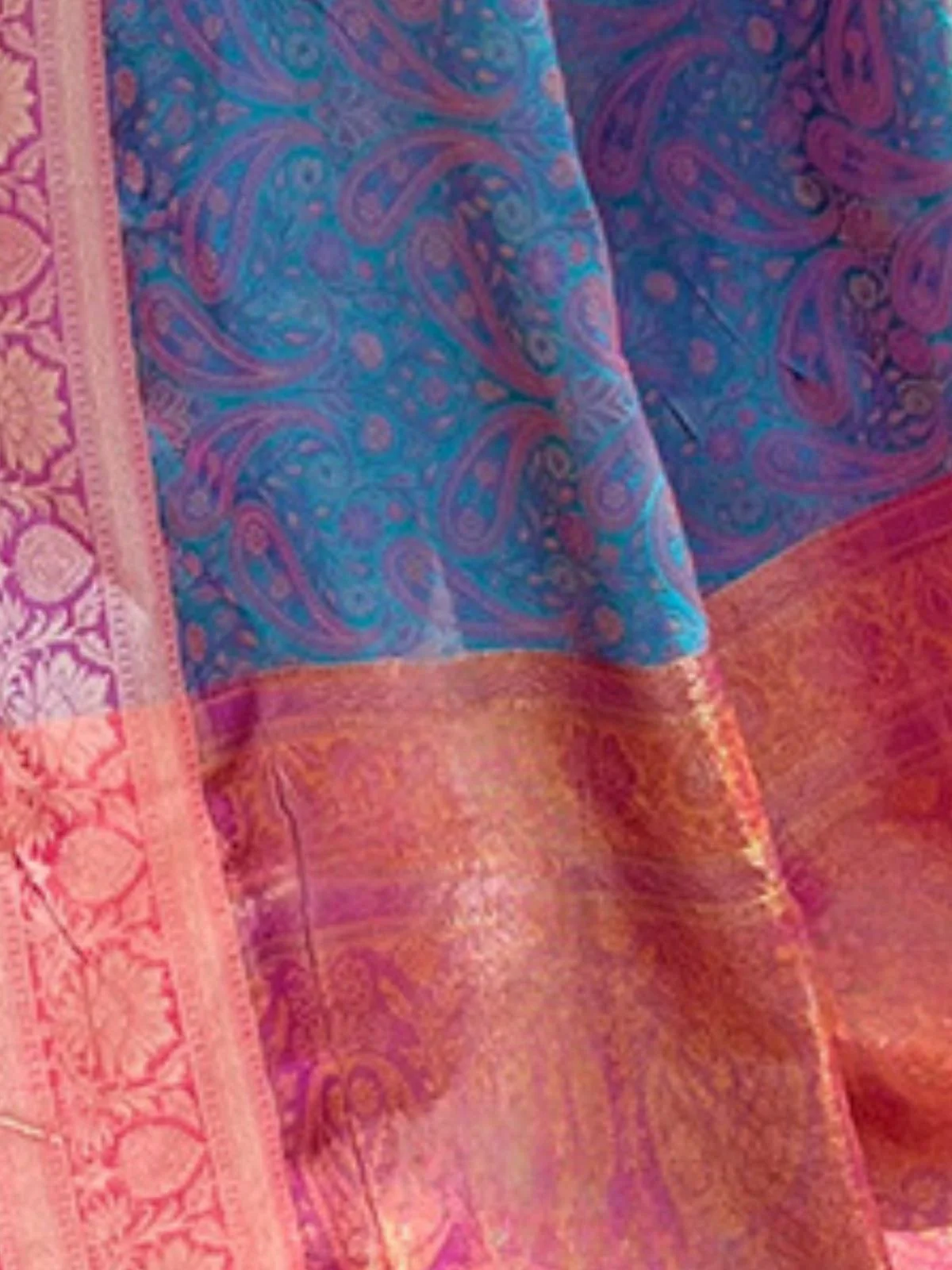 Odette Navy Blue Woven Design Silk Blend Saree With Unstitched Blouse For Women - Image 4