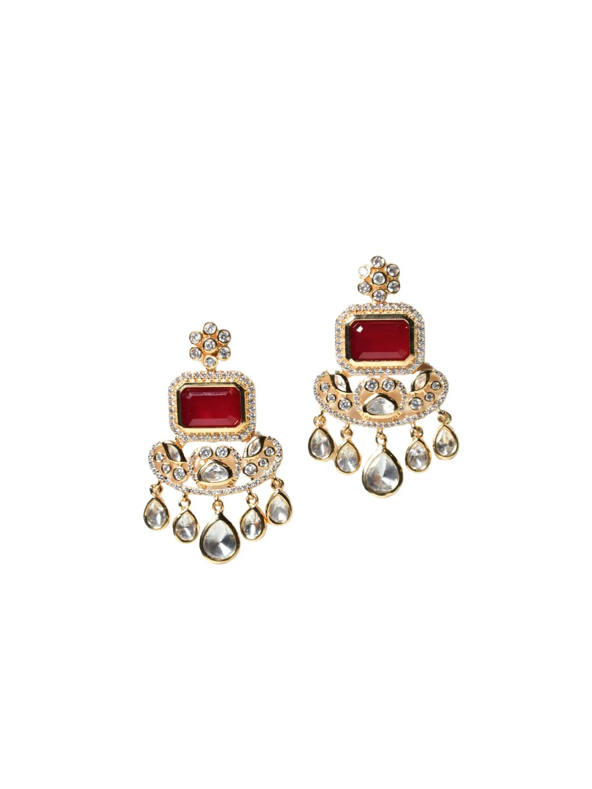 Odette Off White Alloy Embellished Jewellery Set For Women - Image 6
