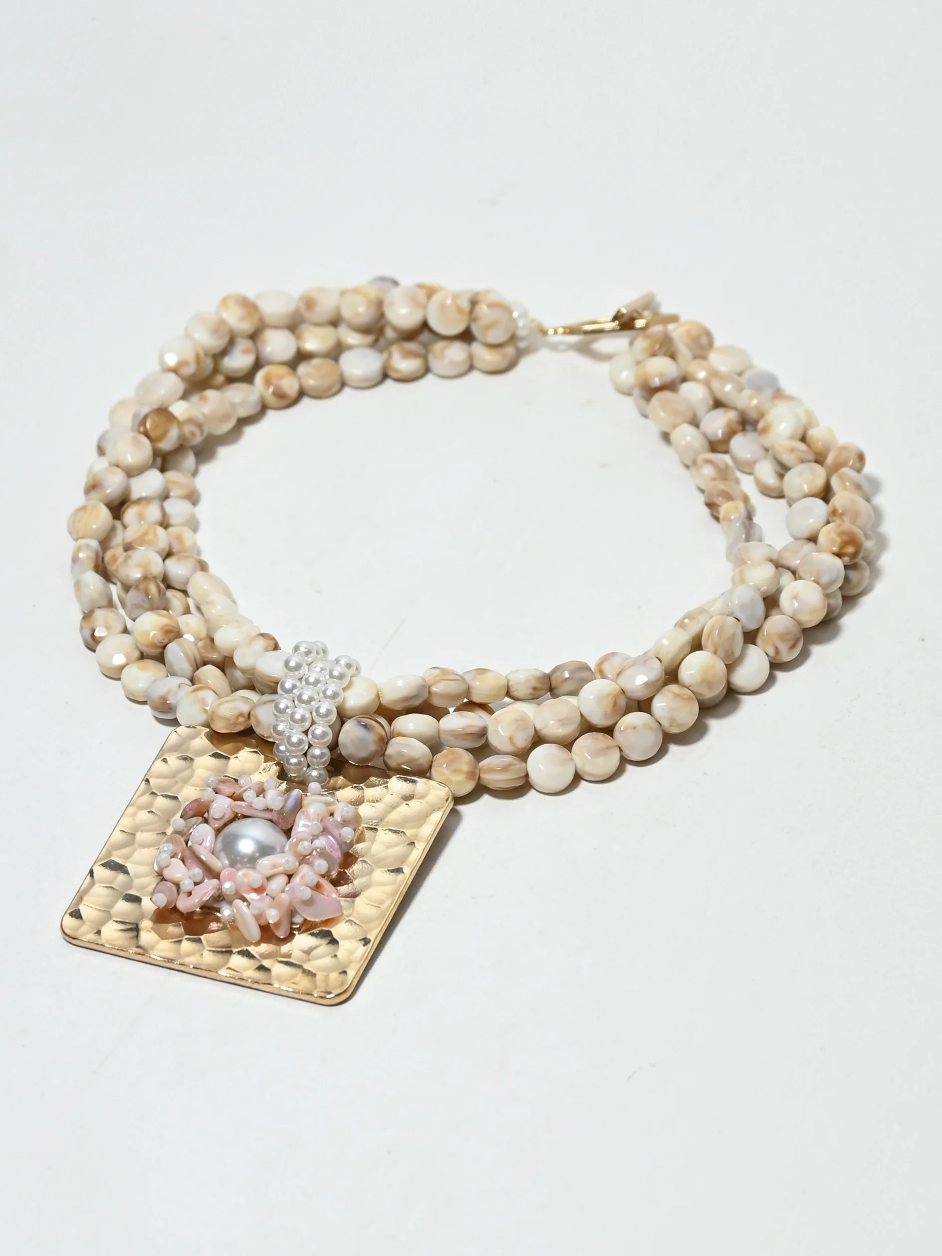 Odette Off White Alloy Pearl Neckpiece For Women - Image 3