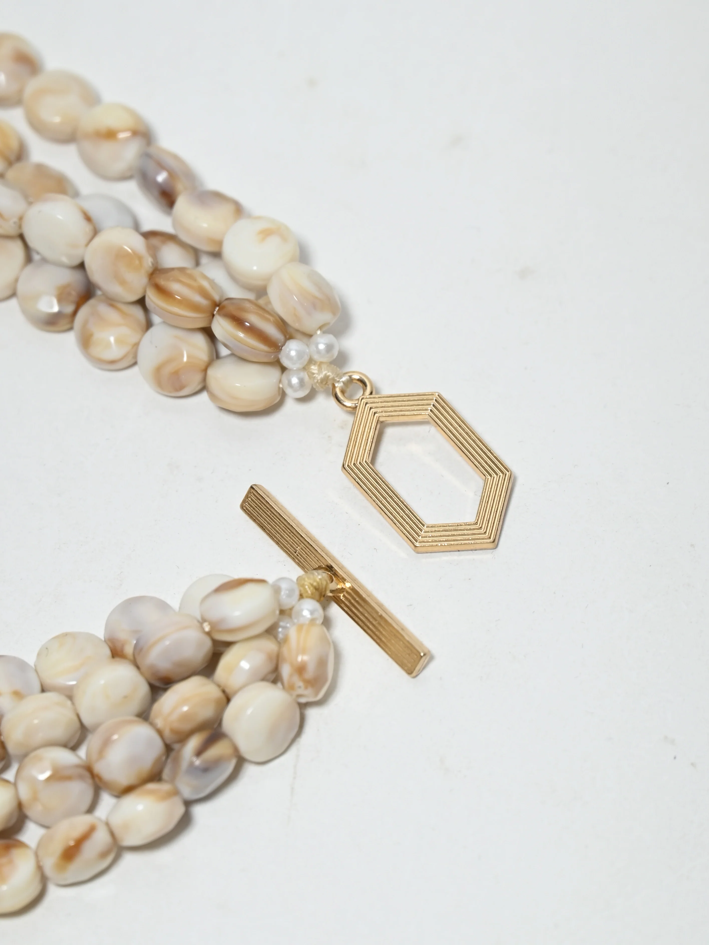 Odette Off White Alloy Pearl Neckpiece For Women - Image 5