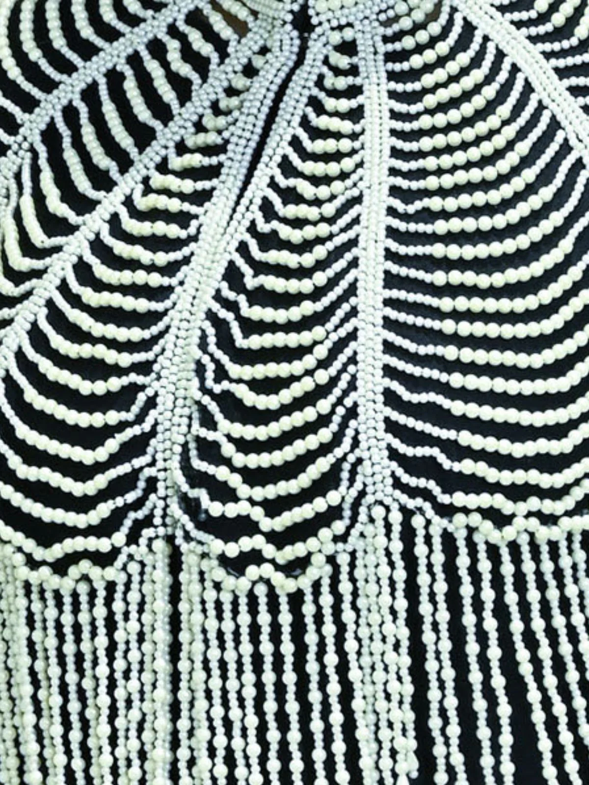 Odette Off White And Black Net Embellished Cape For Women - Image 4