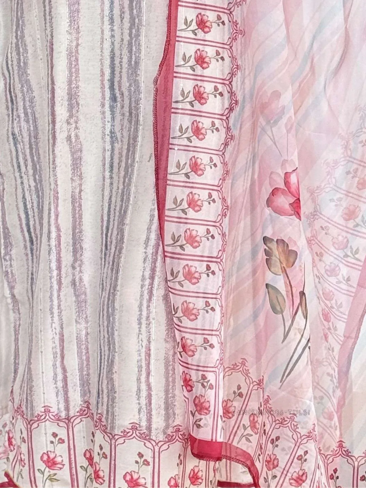 Odette Off White And Red Viscose Embroidered And Printed Stitched Kurta Set For Women - Image 5
