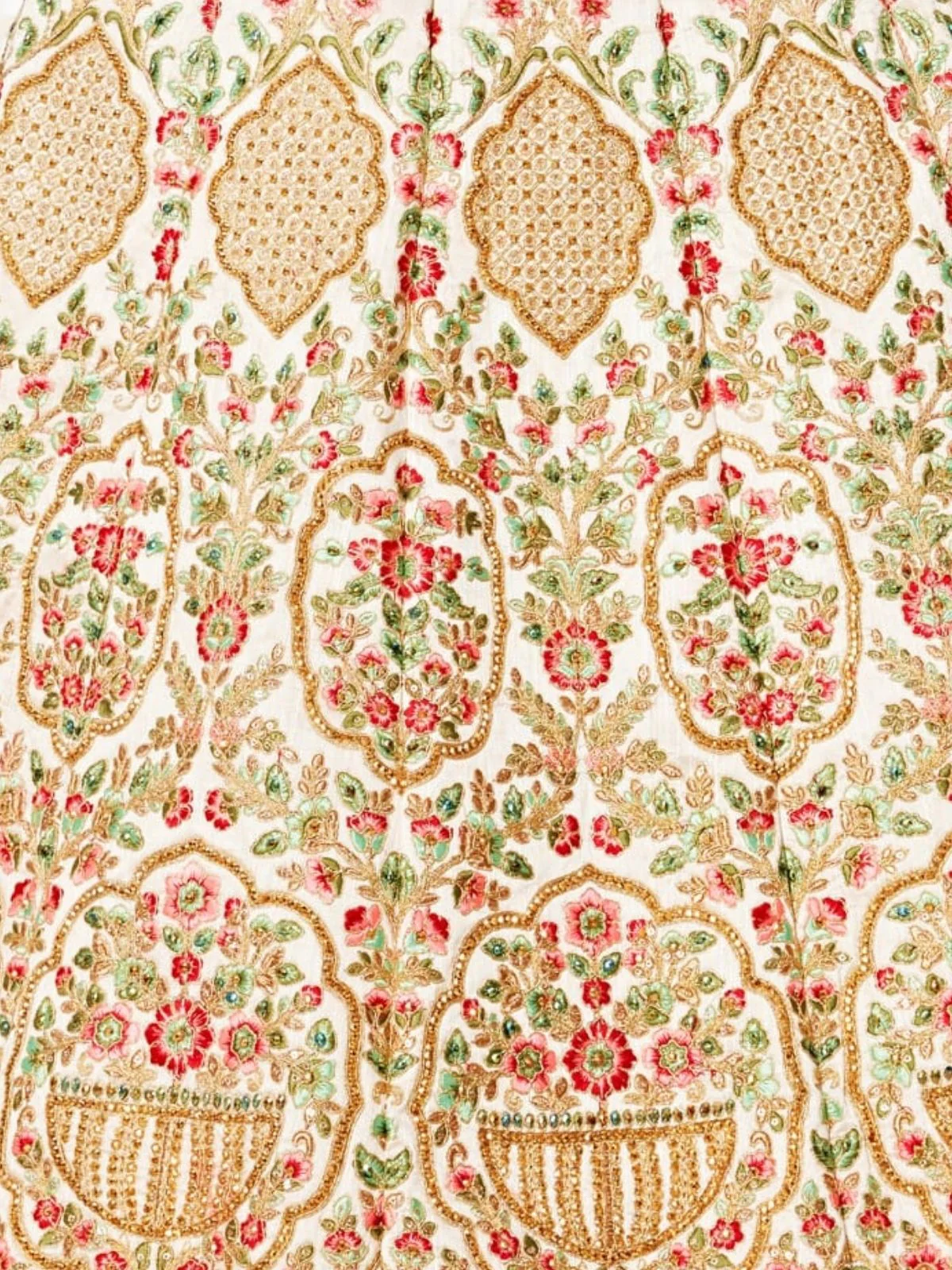 Odette Off White Art Silk Embroidered Semi Stitched Lehenga With Unstitched Blouse For Women - Image 6