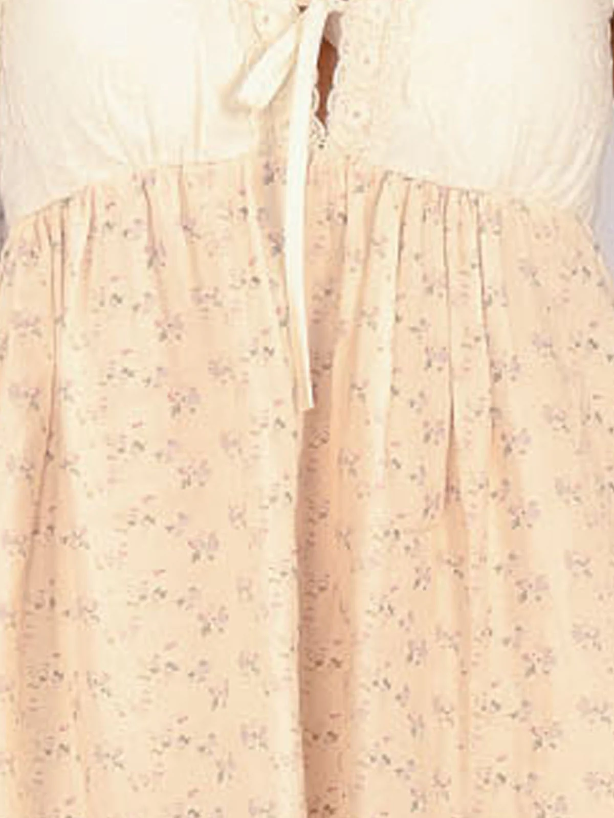 Odette Off White Cotton Blend Printed Night Wear Set For Women - Image 5