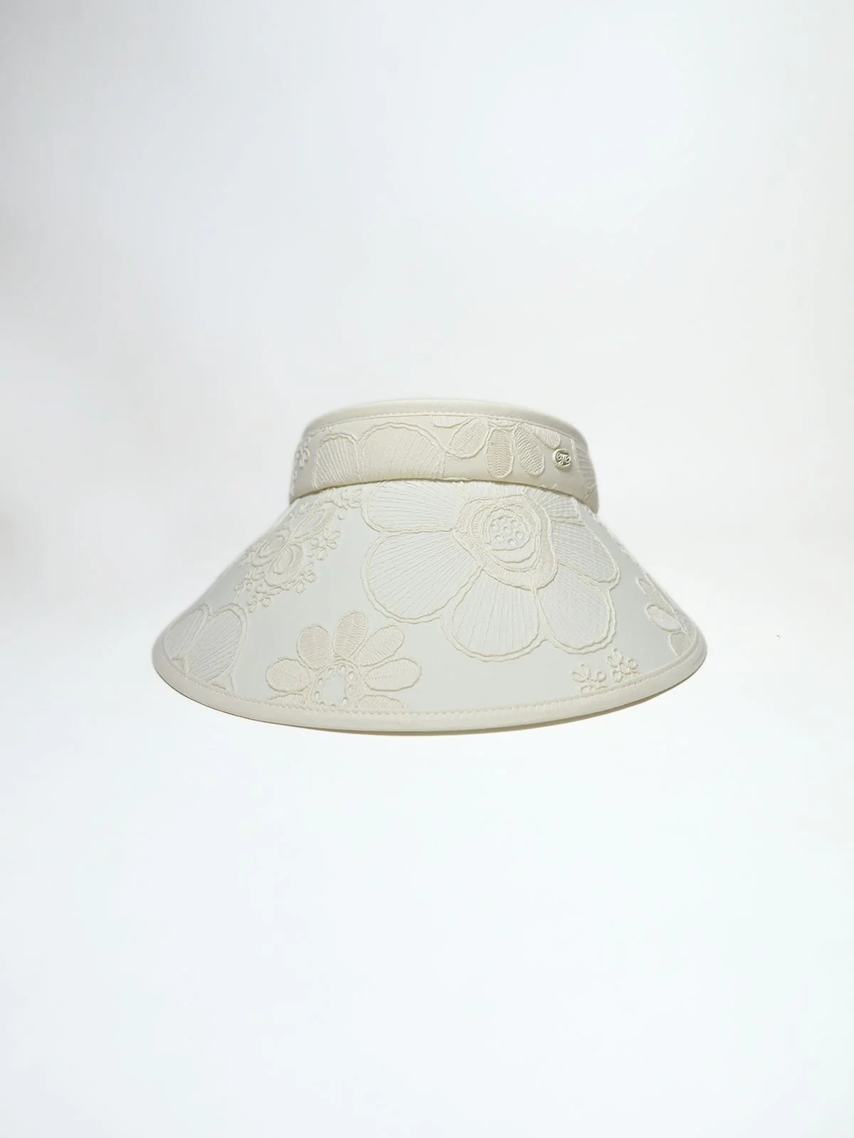 Odette Off White Cotton Embriodered Hat For Women - Image 3