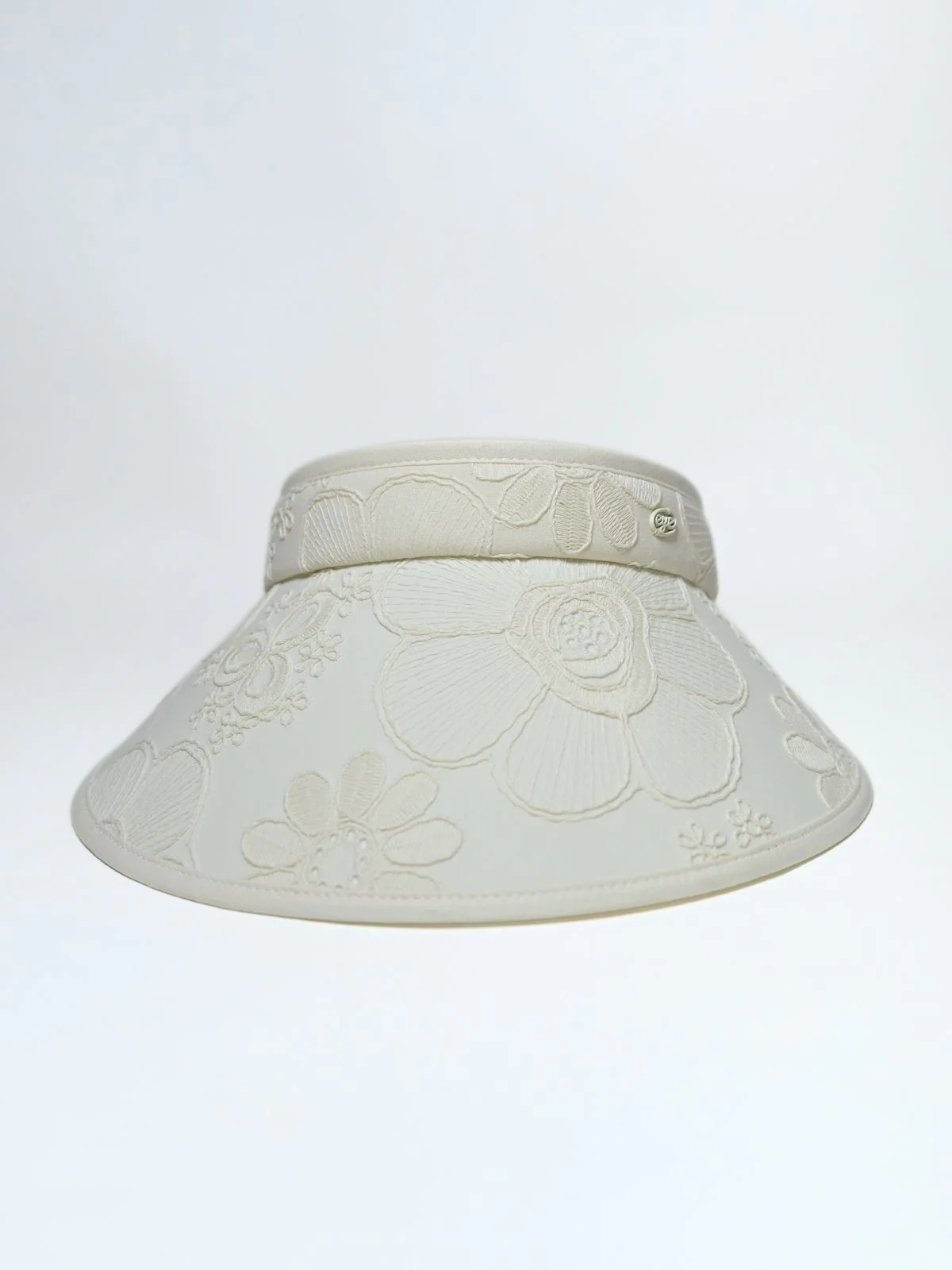 Odette Off White Cotton Embriodered Hat For Women - Image 4