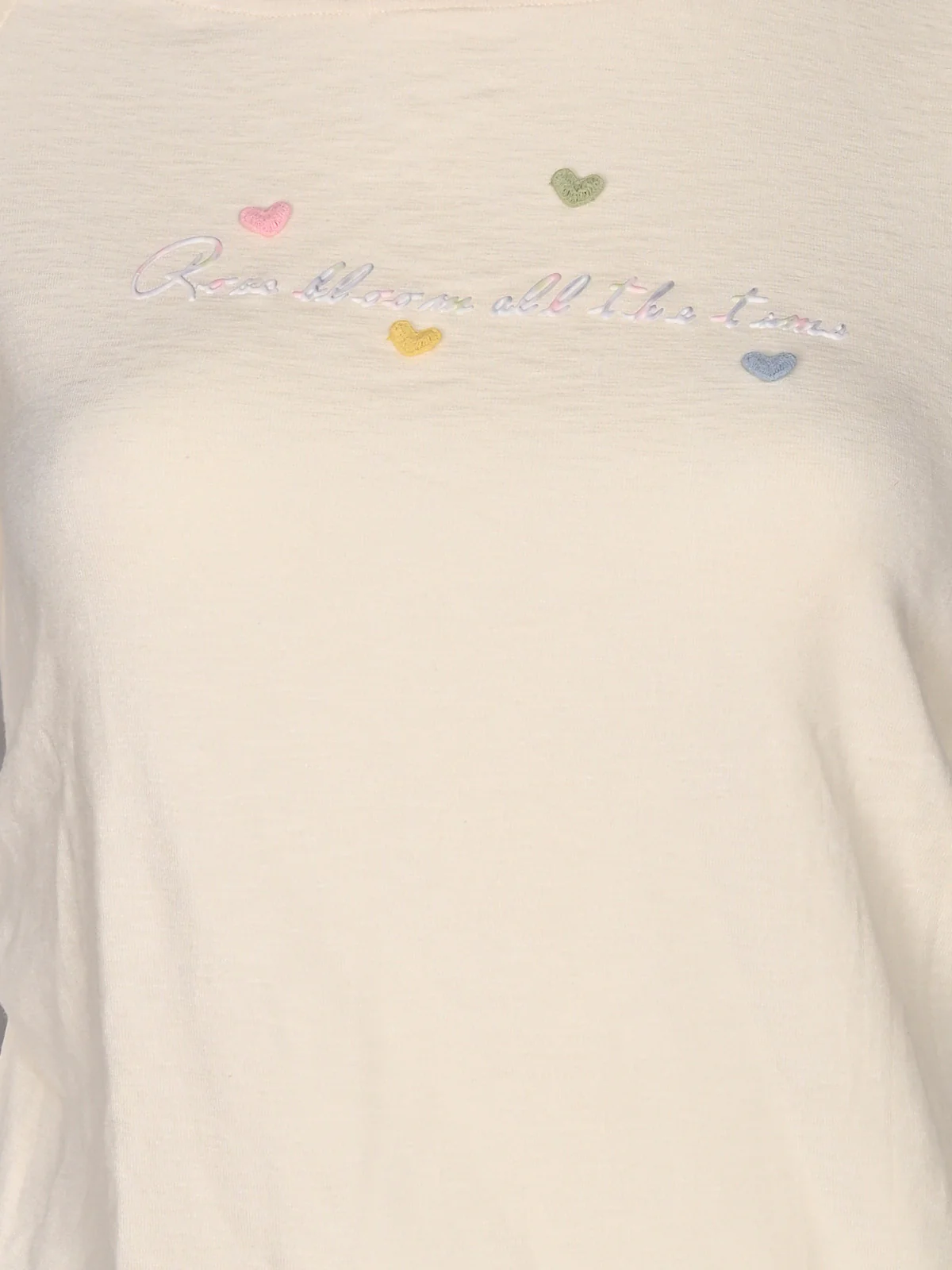 Odette Off White Cotton Rib Self Design Top For Women - Image 4