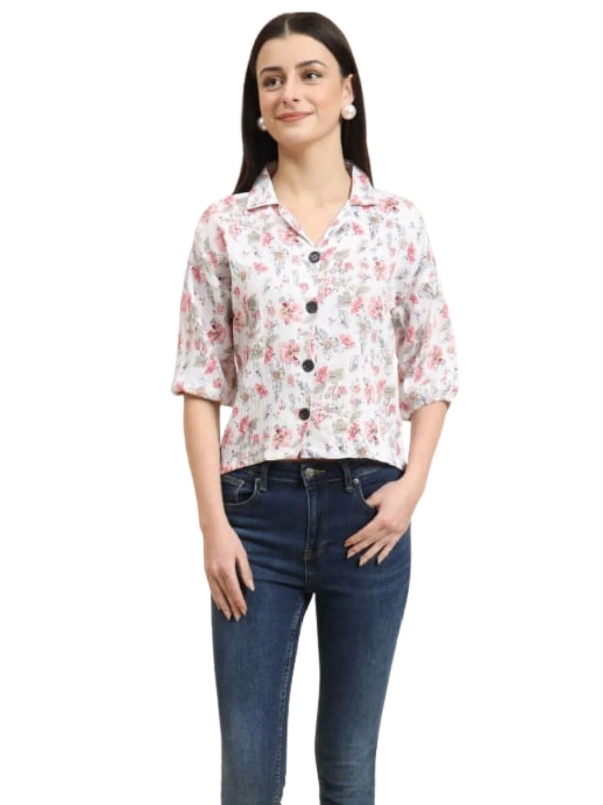 Odette Off White Delta Printed Shirt For Women - Image 2