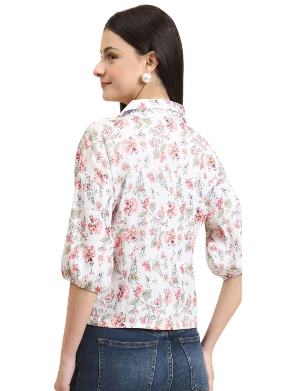 Odette Off White Delta Printed Shirt For Women - Image 3