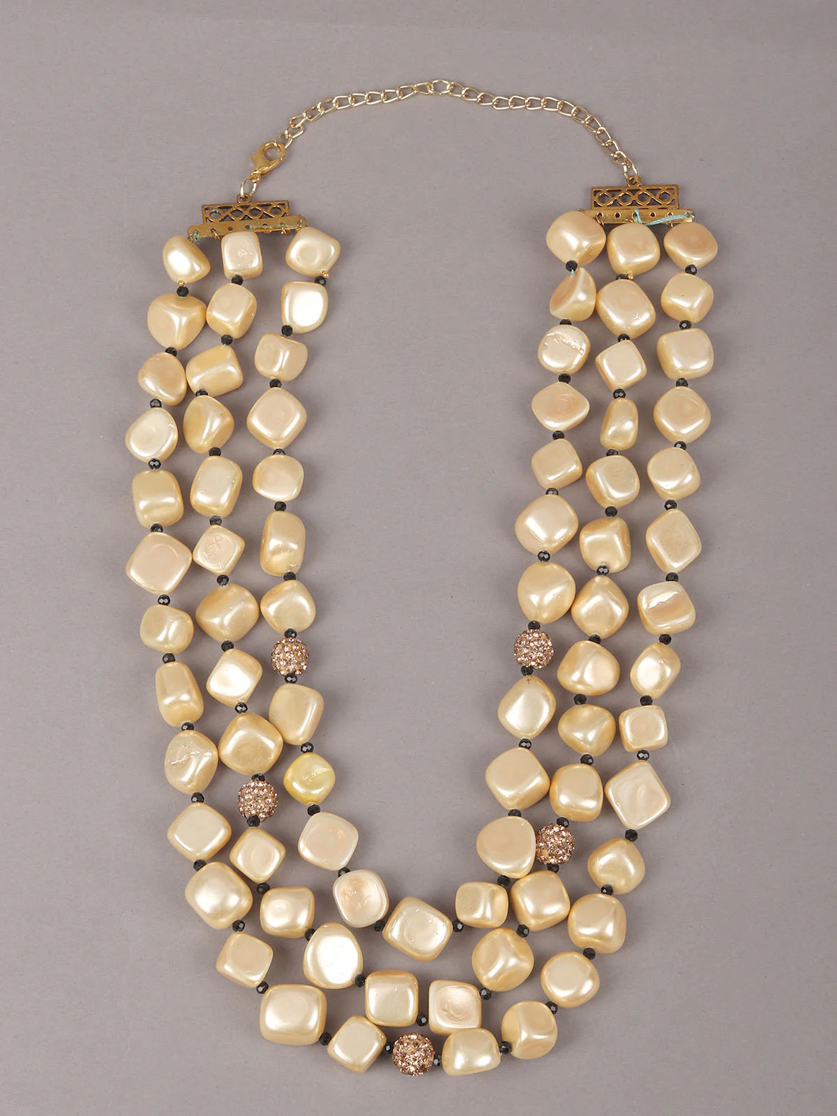 Odette Off White Faux Pearl Long Neckpiece With Beads For Women - Image 4