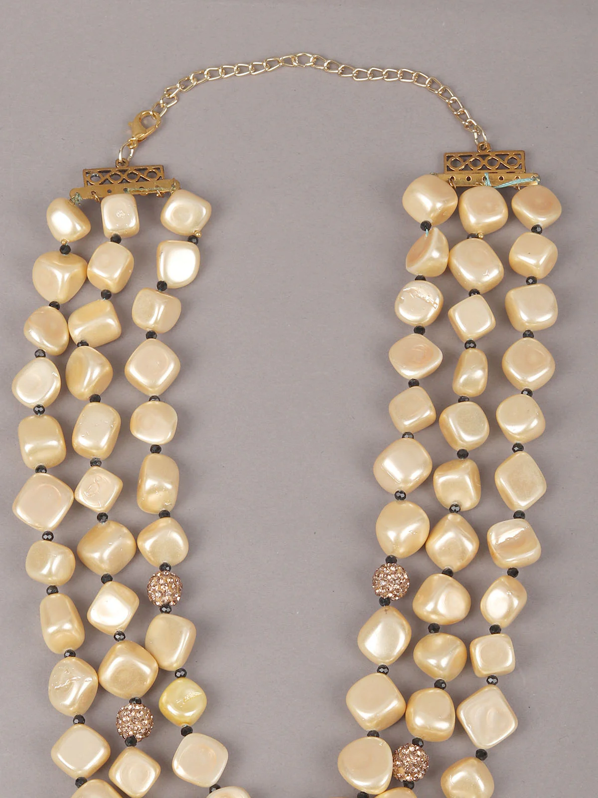 Odette Off White Faux Pearl Long Neckpiece With Beads For Women - Image 5