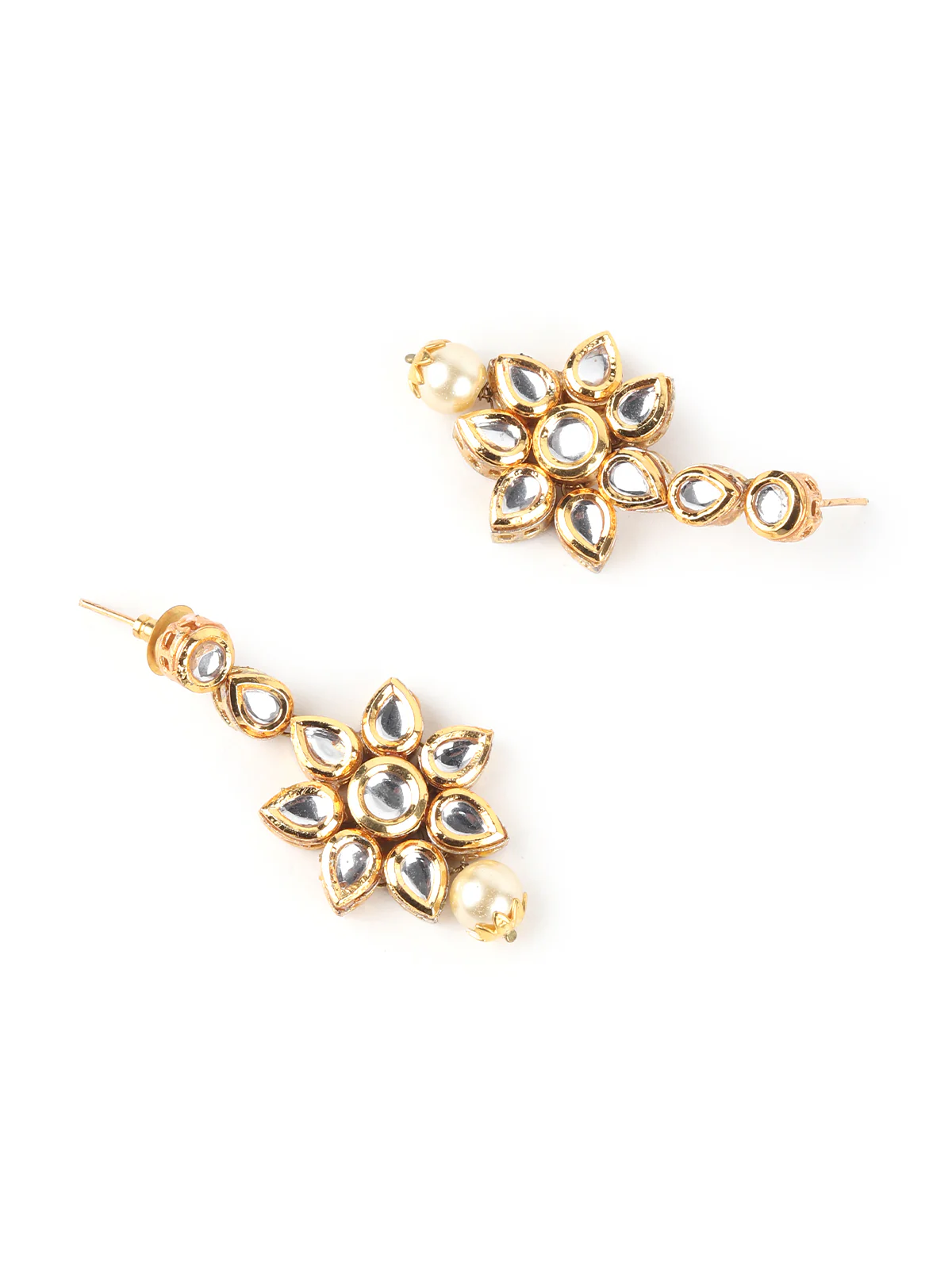 Odette Off White Faux Pearls Embellished Long Neck Piece For Women - Image 6