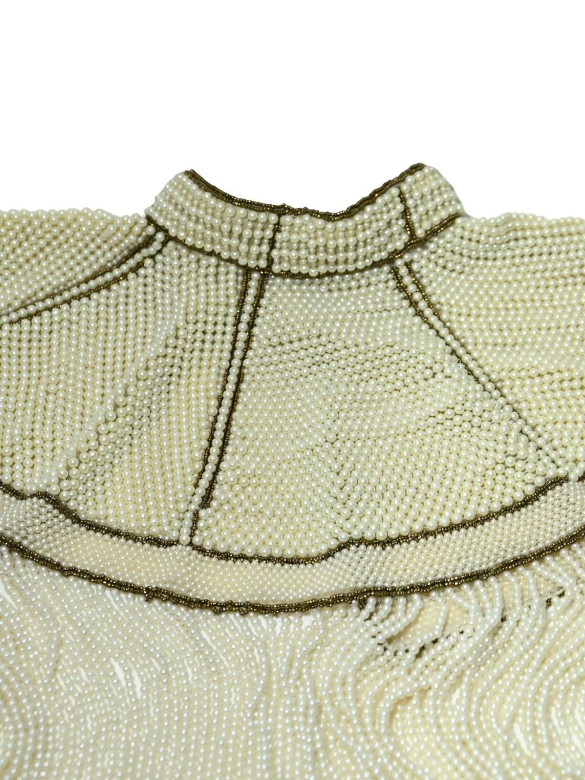 Odette Off White Net Embellished Cape For Women - Image 5