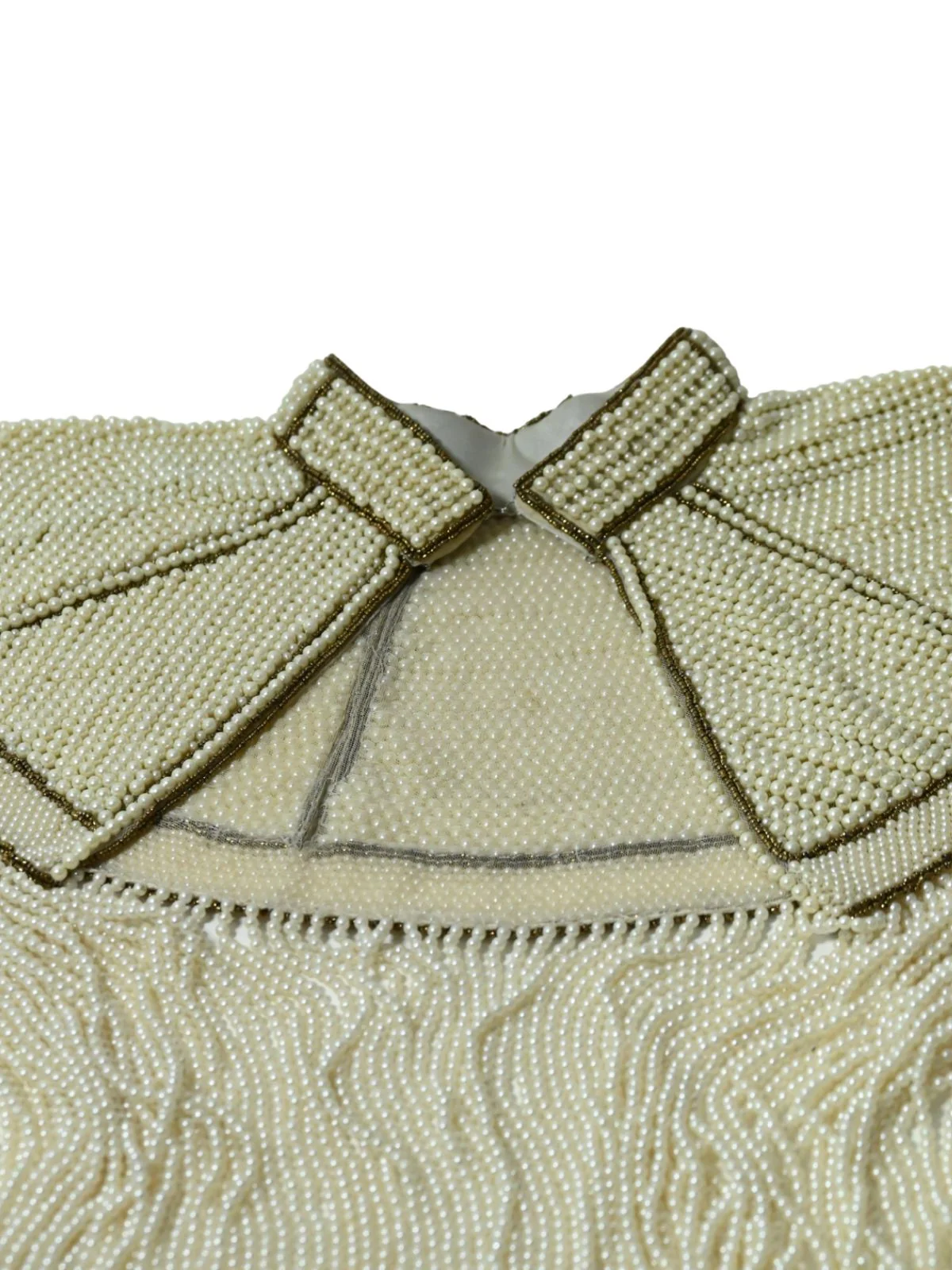 Odette Off White Net Embellished Cape For Women - Image 6